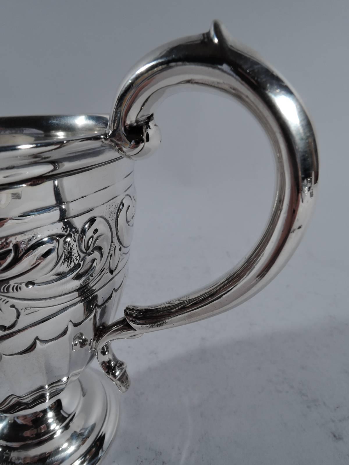 Antique English Edwardian Sterling Silver Footed Baby Cup In Excellent Condition In New York, NY