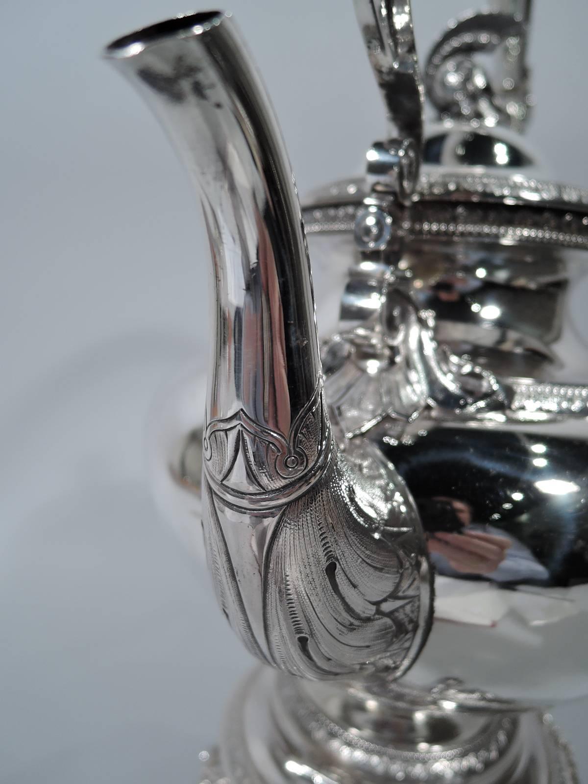 Early Tiffany Sterling Silver Hot Water Kettle on Stand  In Excellent Condition In New York, NY