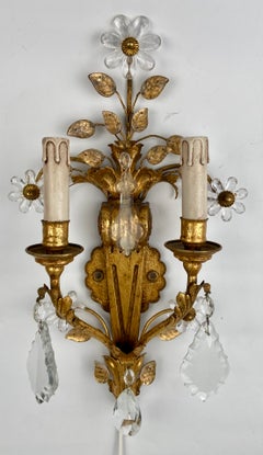 Vintage Banci wall lamp, gilt and silvered