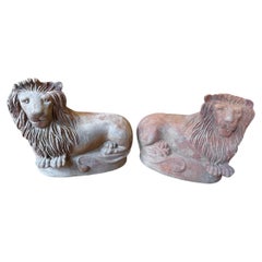 Pair of terracotta lions