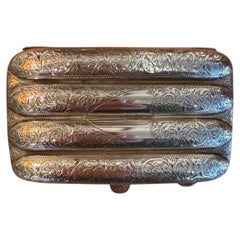 Portasigari edoardiano in argento sterling, John Rose, Birmingham, 1908
