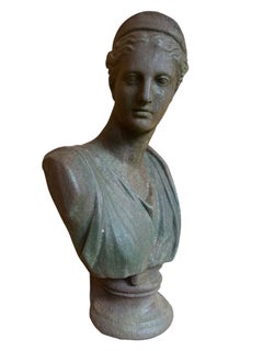 Late 19th Century French Cast Iron Bust of Diana of Versailles (Artemis)