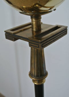 Stiffel Brass Torchere Floor Lamp with Greek Key Design, 1940s