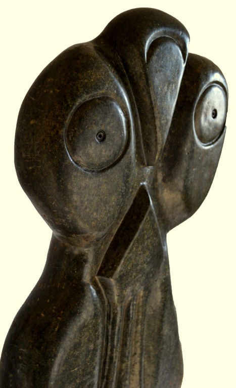 Moderne Sculpture de hibou de Bauden Khoreay, hommage à Picasso,  Afrique, 1970 en vente