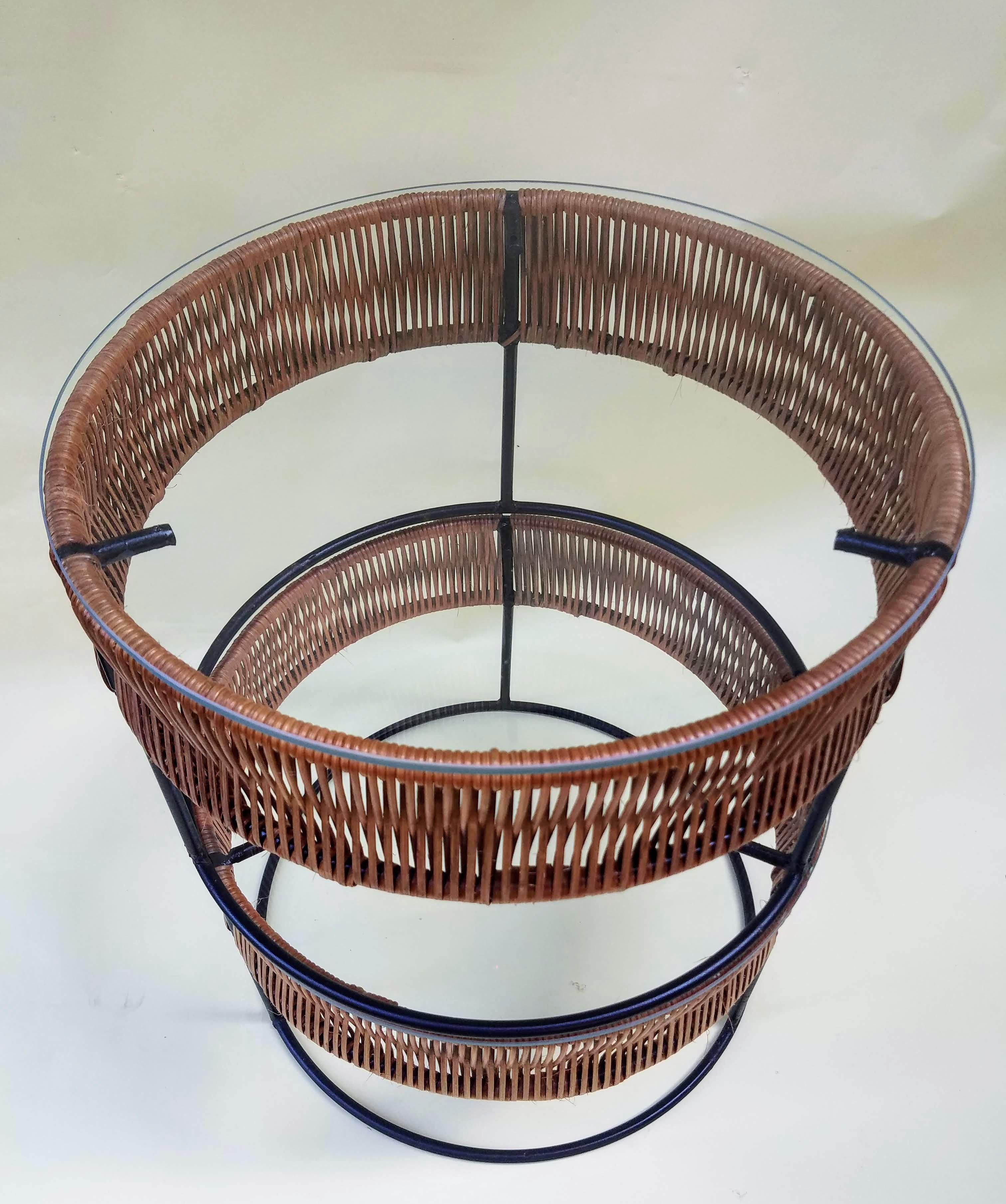 Pair of Wrought Iron and Bamboo End Tables Arthur Umanoff for Bruce Goff 8