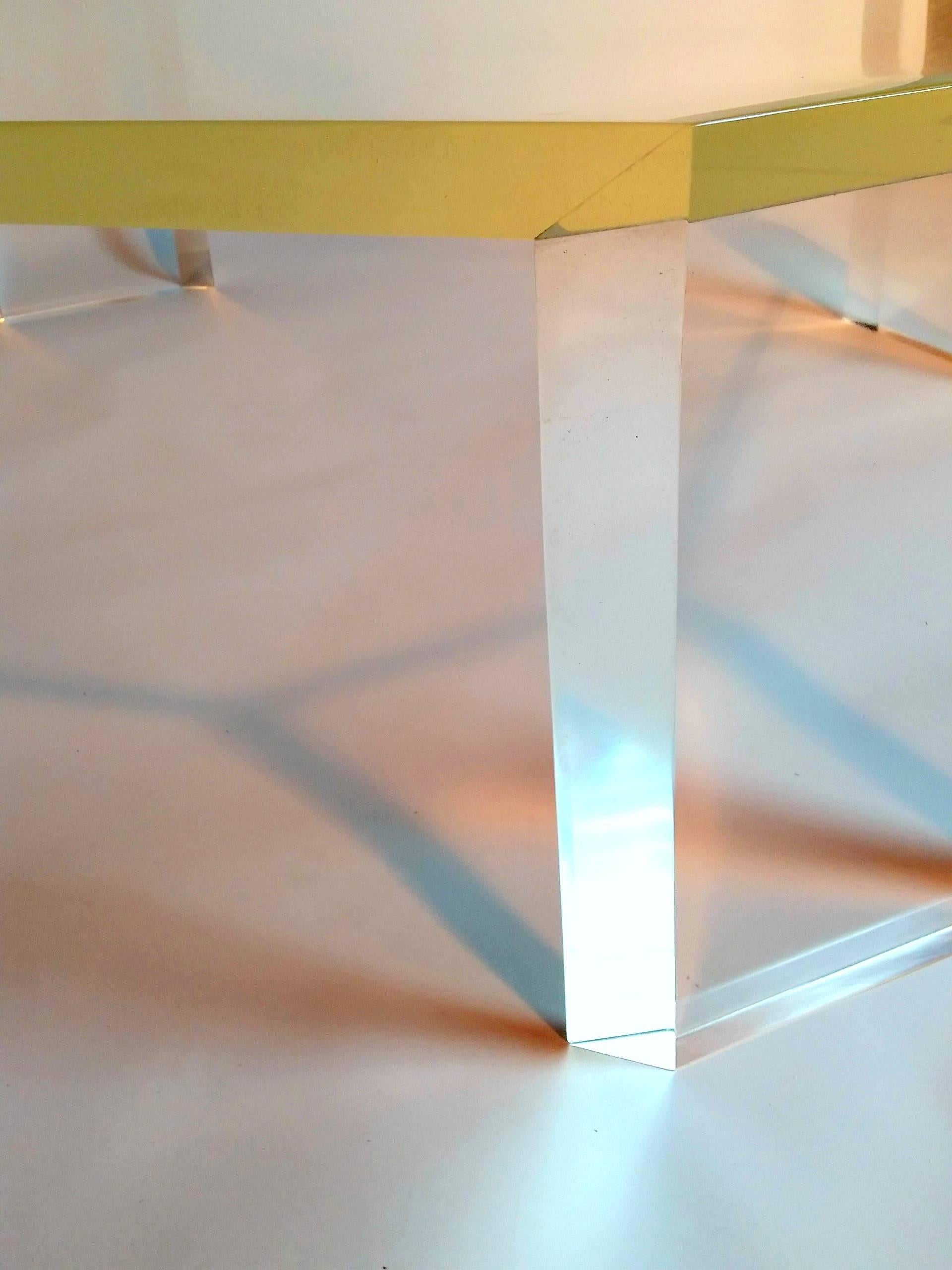 Beveled Lucite Coffee Table by Charles Hollis Jones 