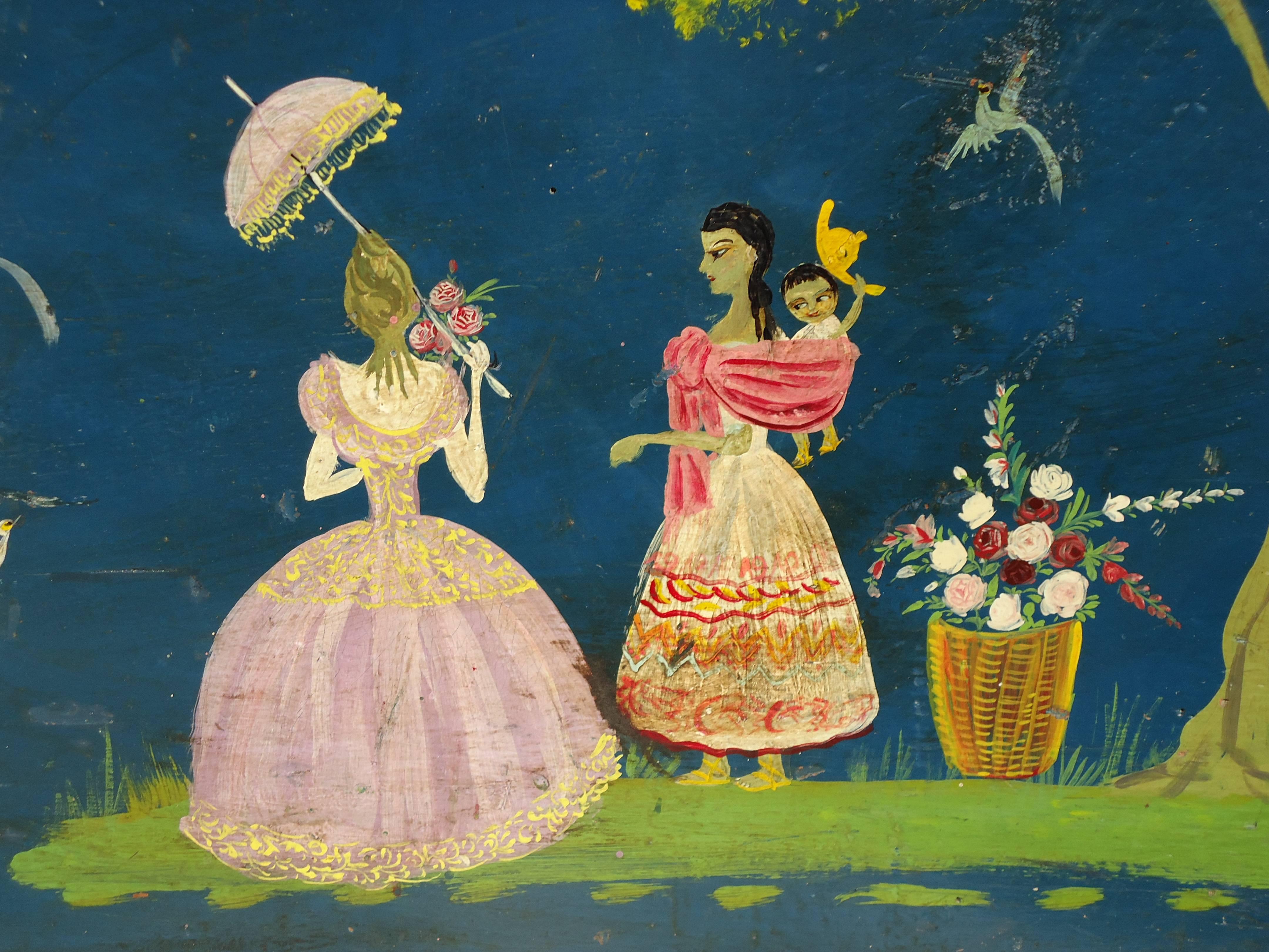 Salvador Corona Painted Blanket Chest, Mexico, circa 1940 1