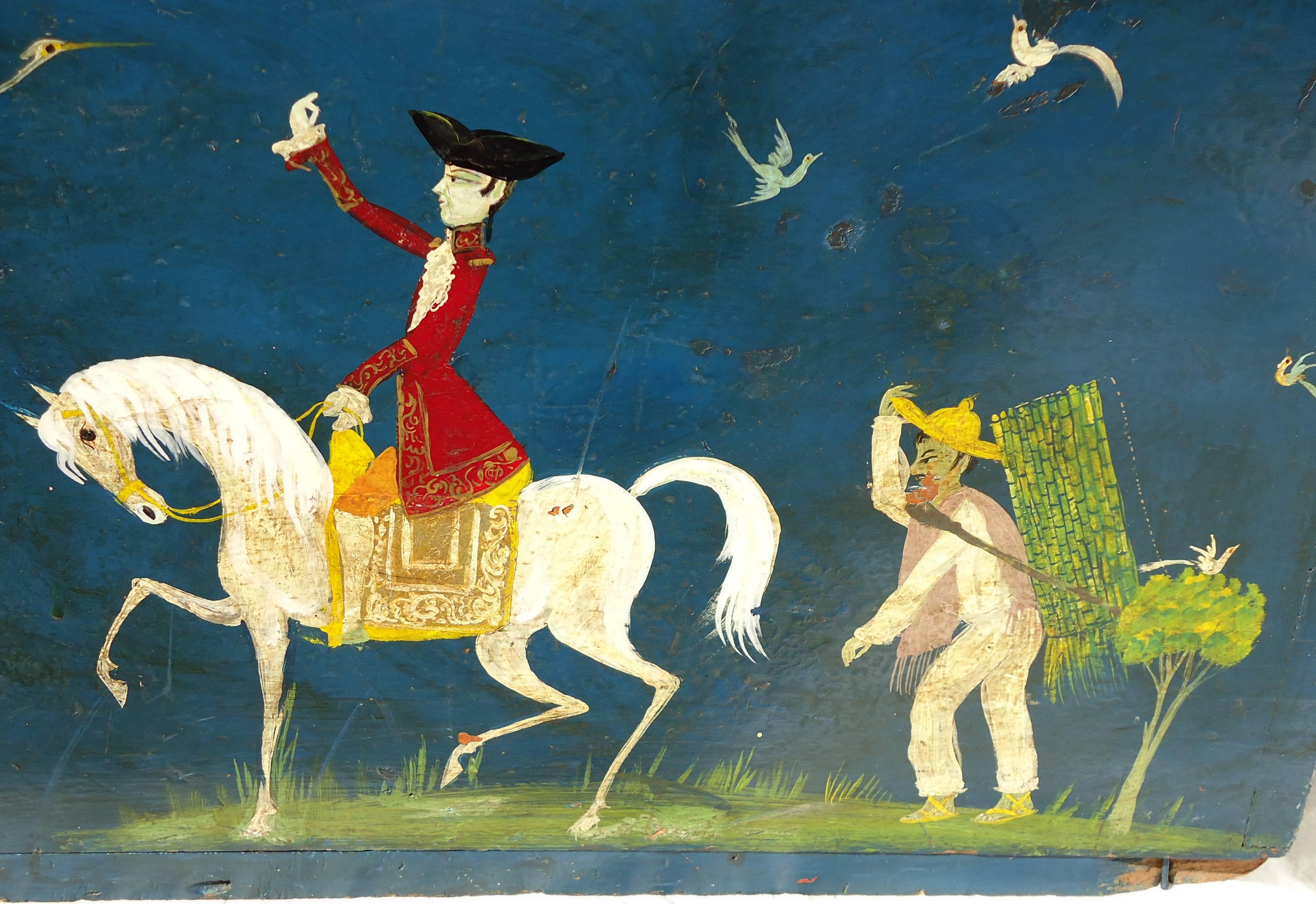 Mid-20th Century Salvador Corona Painted Blanket Chest, Mexico, circa 1940