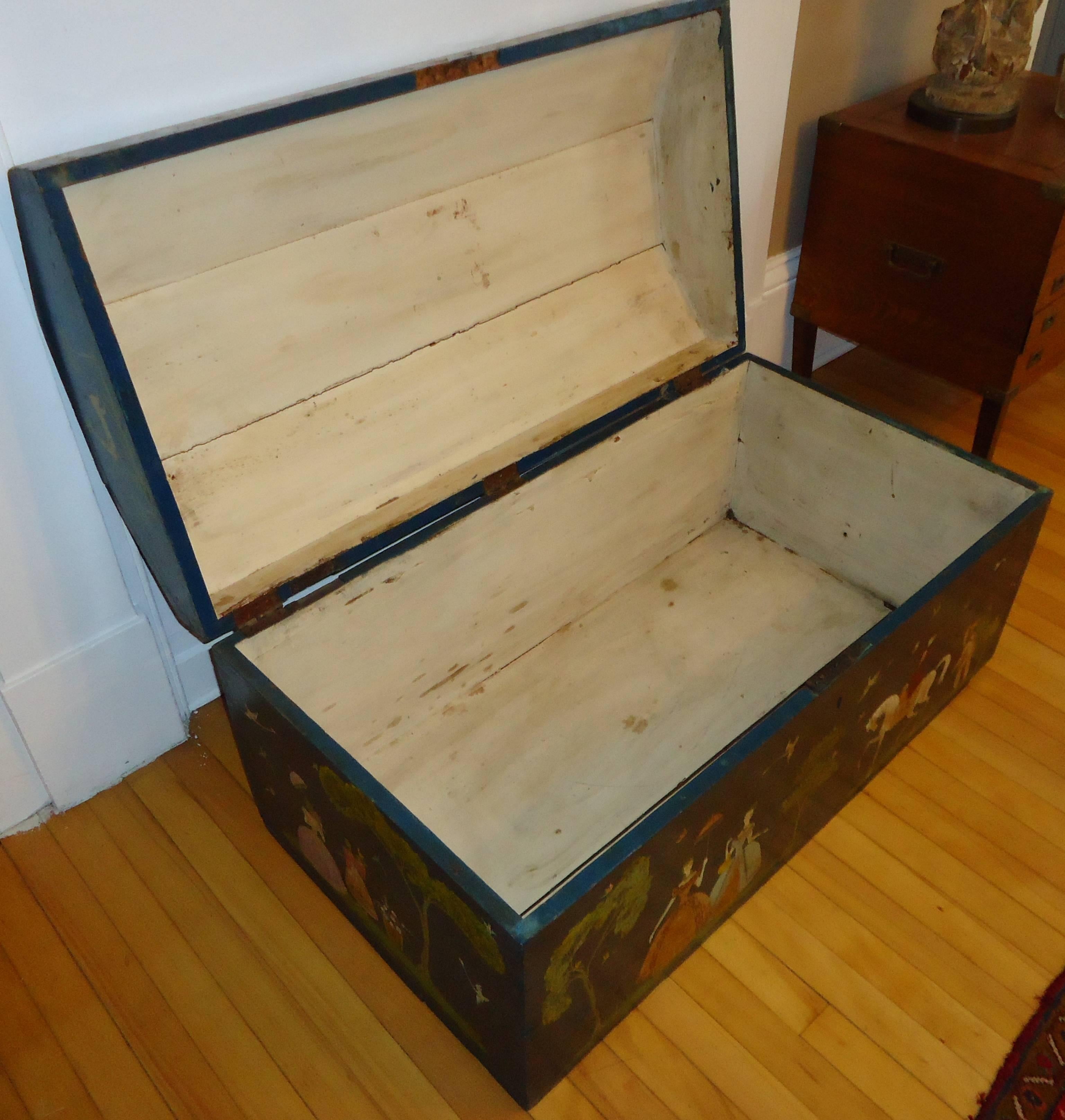 Salvador Corona Painted Blanket Chest, Mexico, circa 1940 2