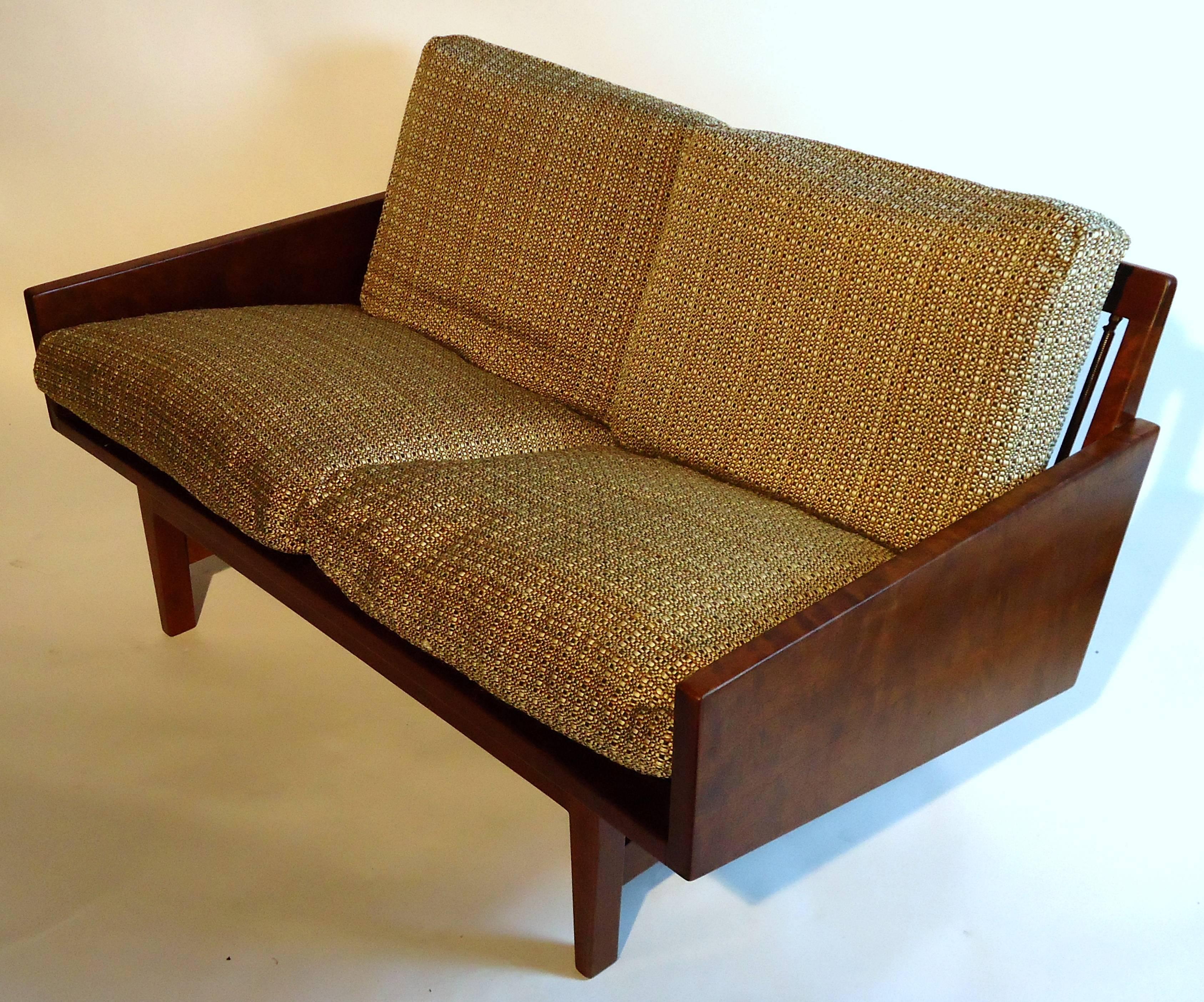 Late 20th Century Arden Riddle Handcrafted Black Walnut Settee, 1971