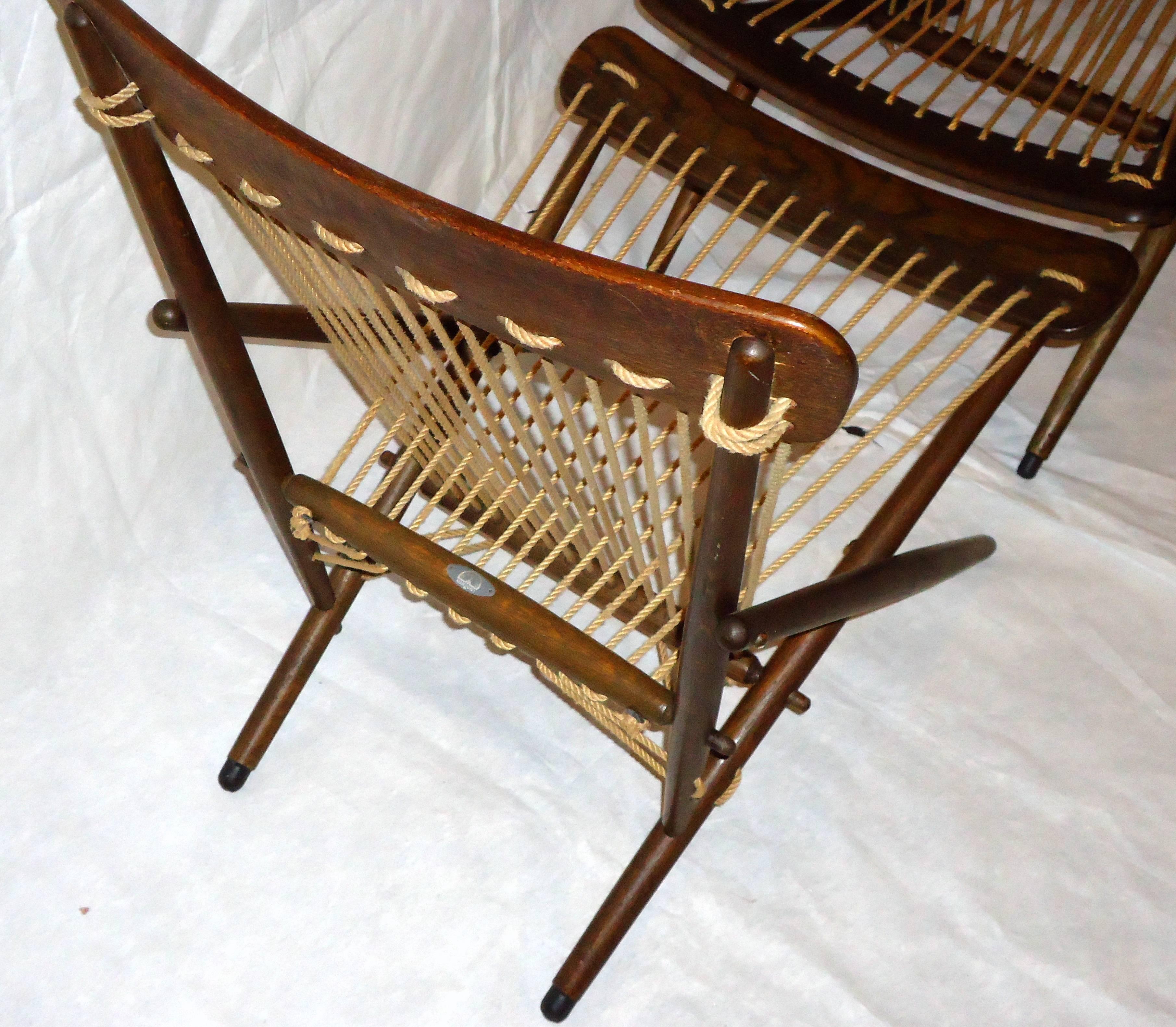Mid-20th Century Rare Pair of Handcrafted Studio Lounge Chairs Maruni Hiroshima, Japan