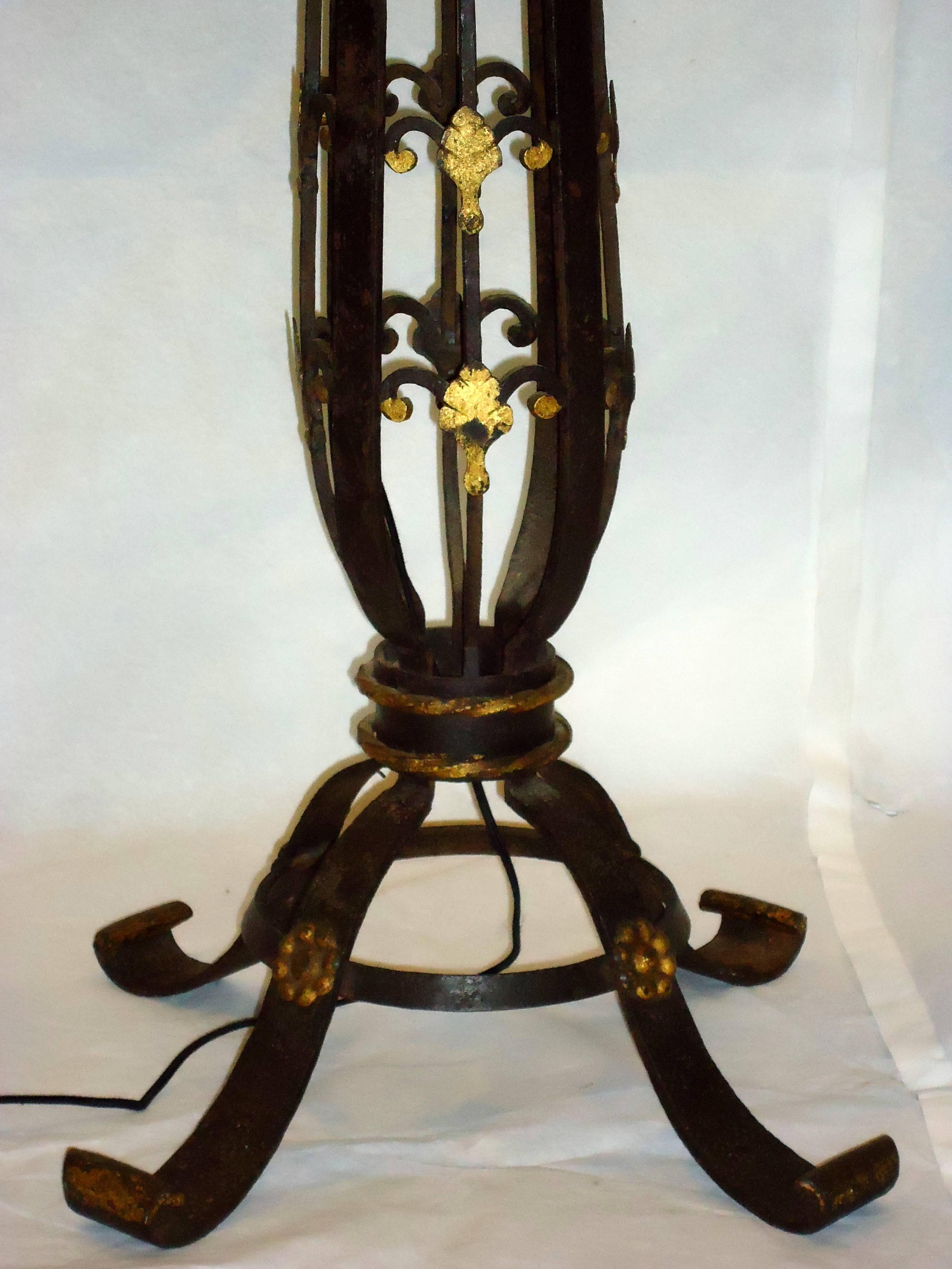 American Empire Wrought Iron Floor Lamp, circa 1910 For Sale 13