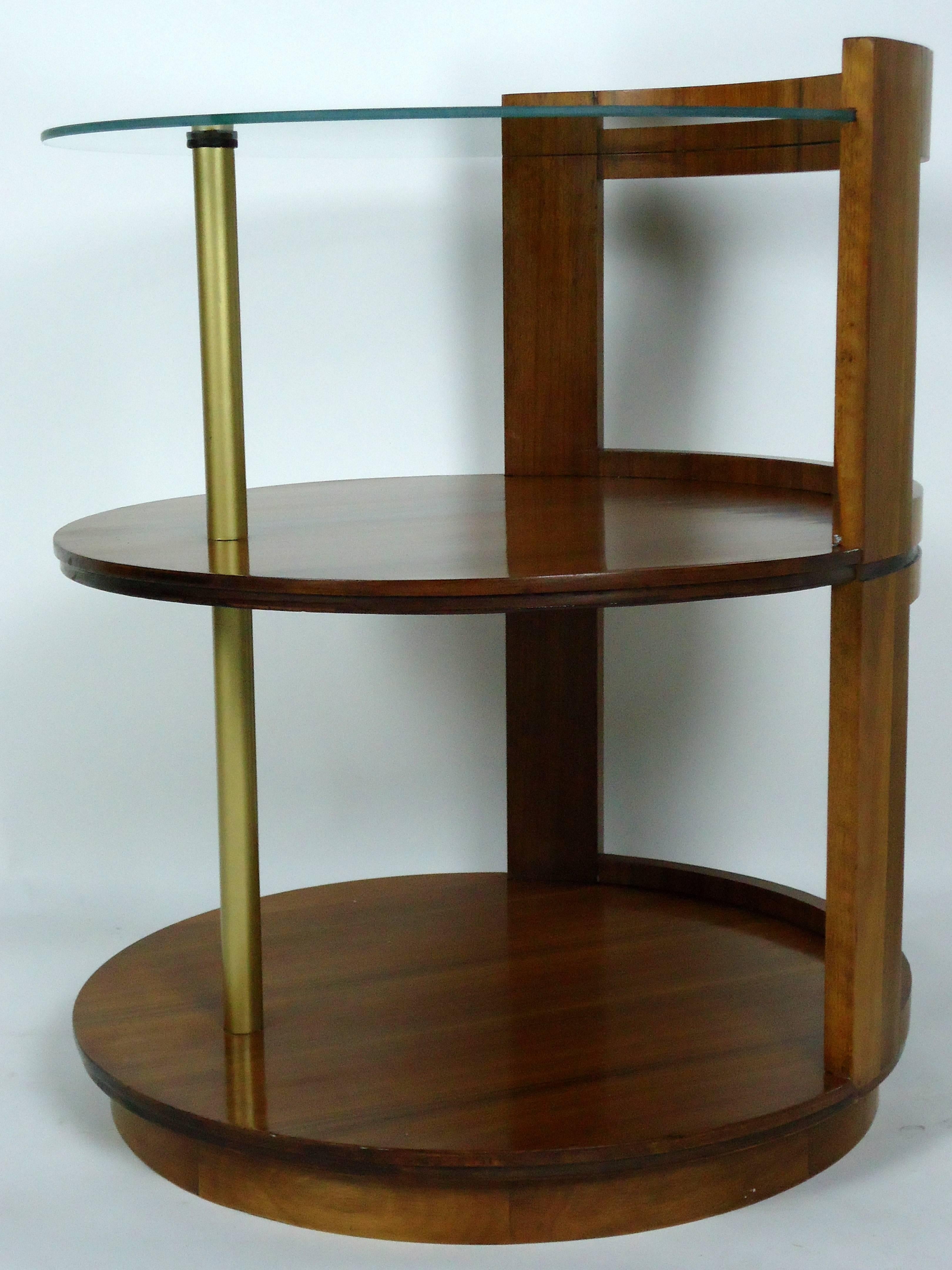Mid-20th Century Rare Gilbert Rohde Three-Tier Side Table or Nightstand for Herman Miller