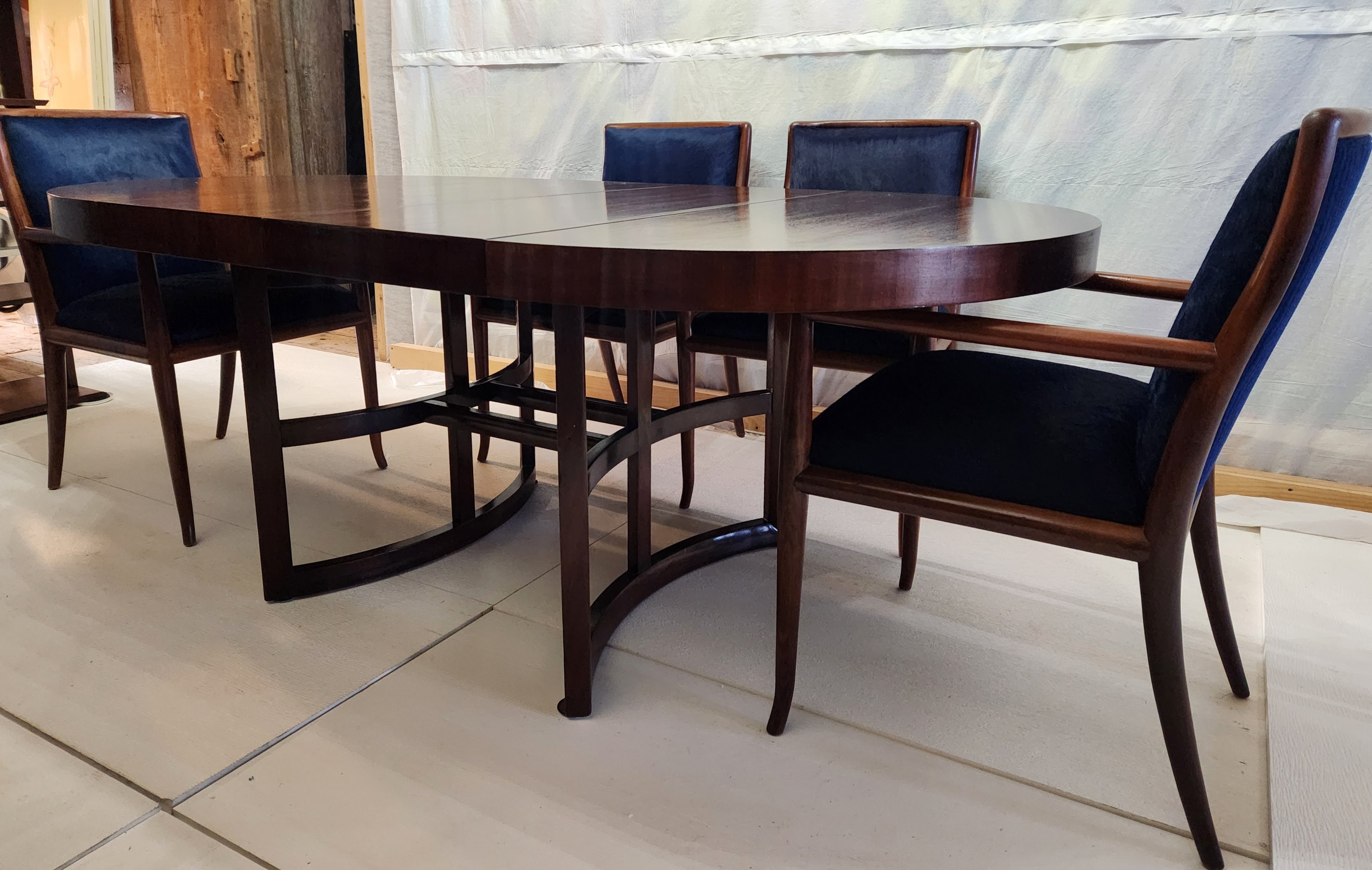 I Frankl John Stuart Table à manger extensible en noyer Johnson Furniture 1950s en vente 7