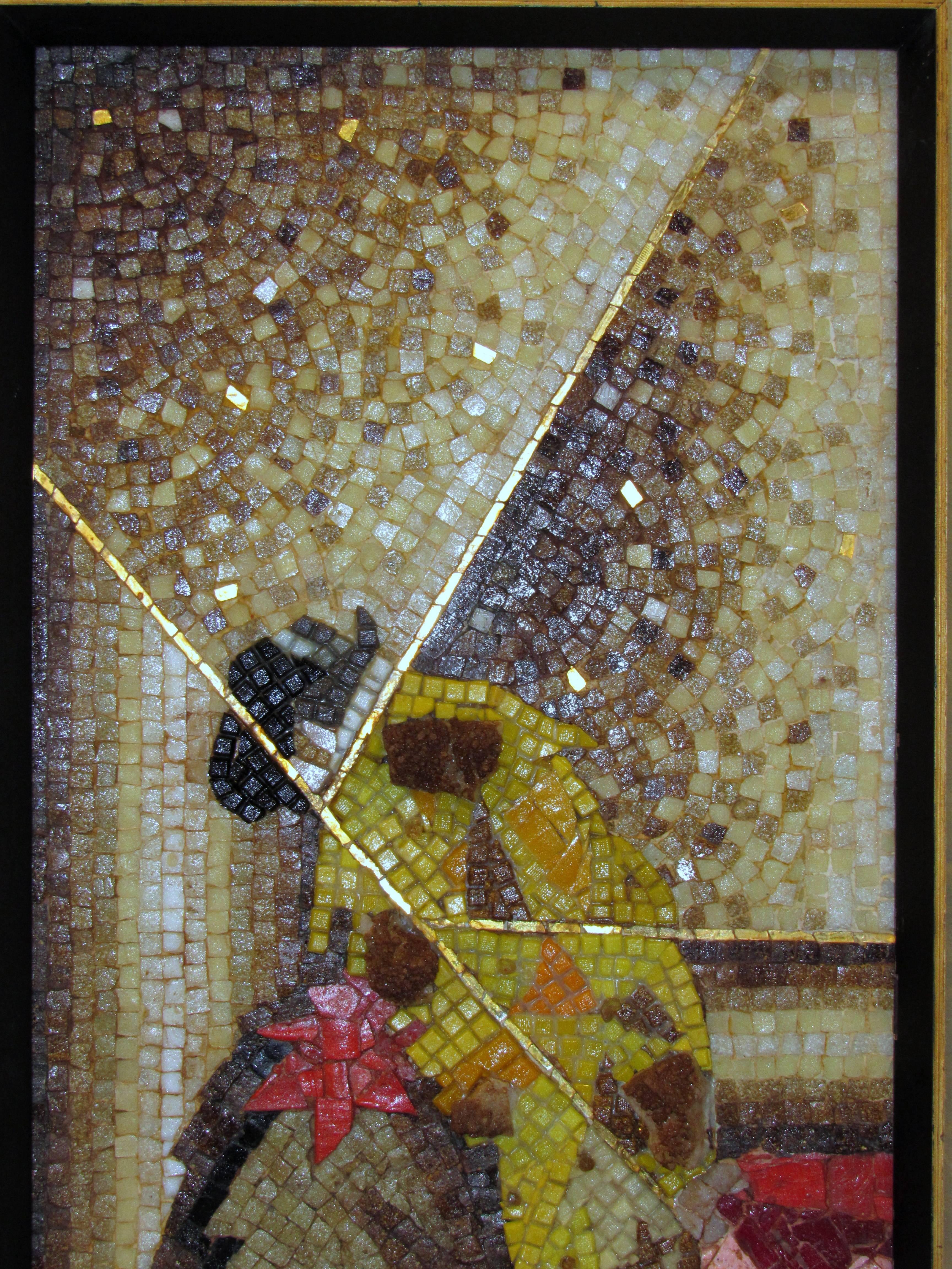 Mid-Century Modern Wall Hanging Glass tile and Mineral Mosaic Matador by Genaro Alvarez circa 1955 