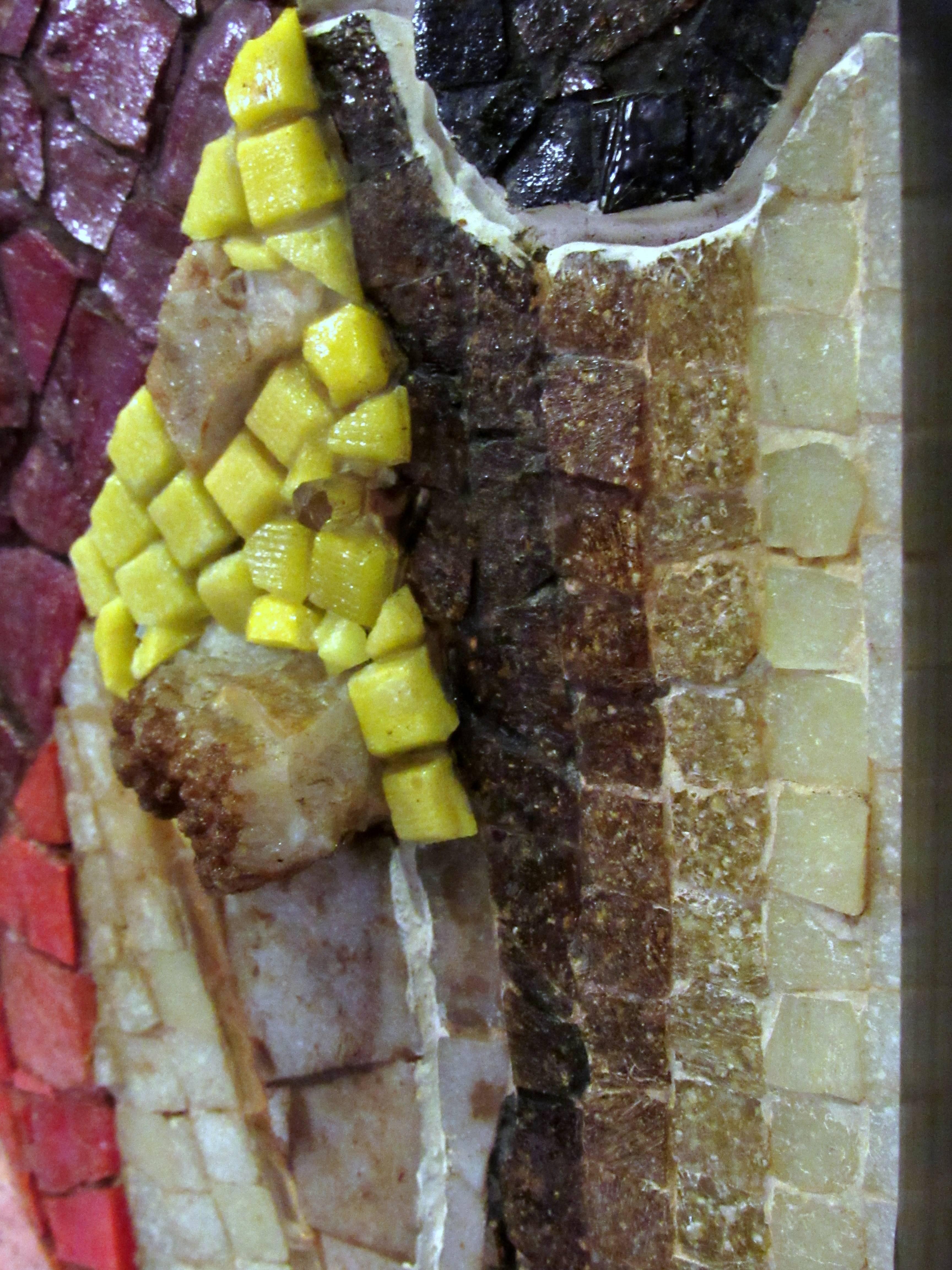 Mexican Wall Hanging Glass tile and Mineral Mosaic Matador by Genaro Alvarez circa 1955 