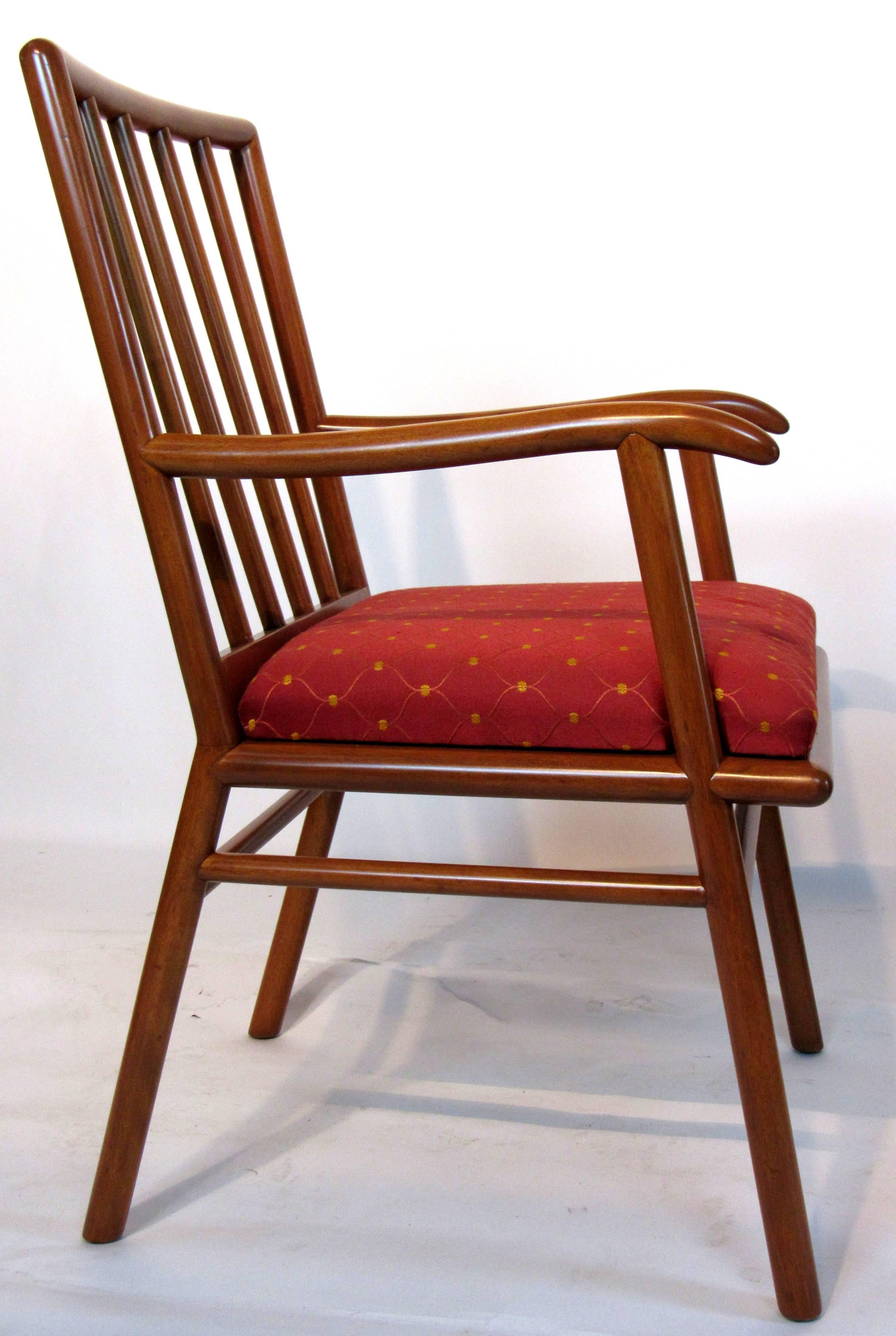 American T.H. Robsjohn-Gibbings Set of Six Dining Chairs  for Widdicomb, circa 1952 For Sale