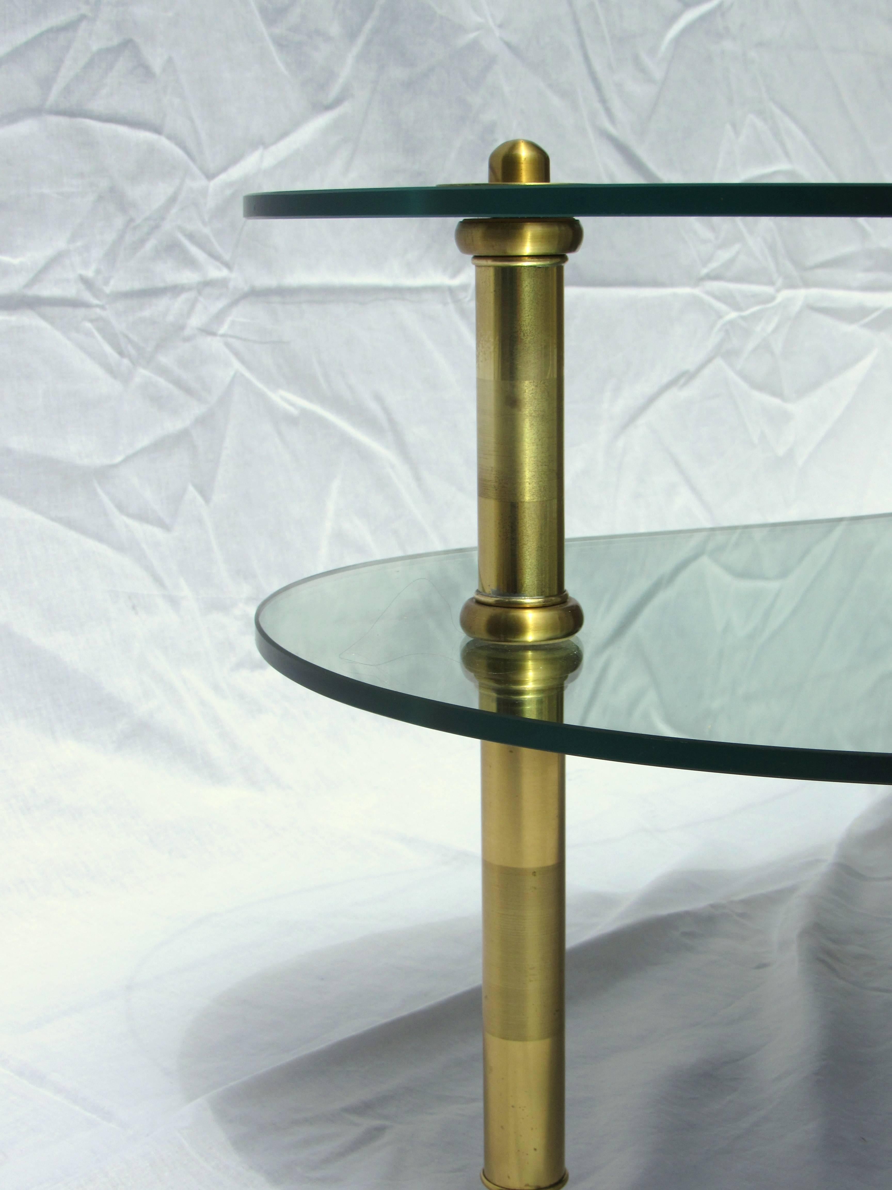 American Mid-Century Coffee Table Mirror and Glass Semon Bache, 1960