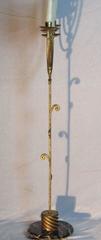 Gilt Iron and Marble Floor Candelabra, Spain, 1970