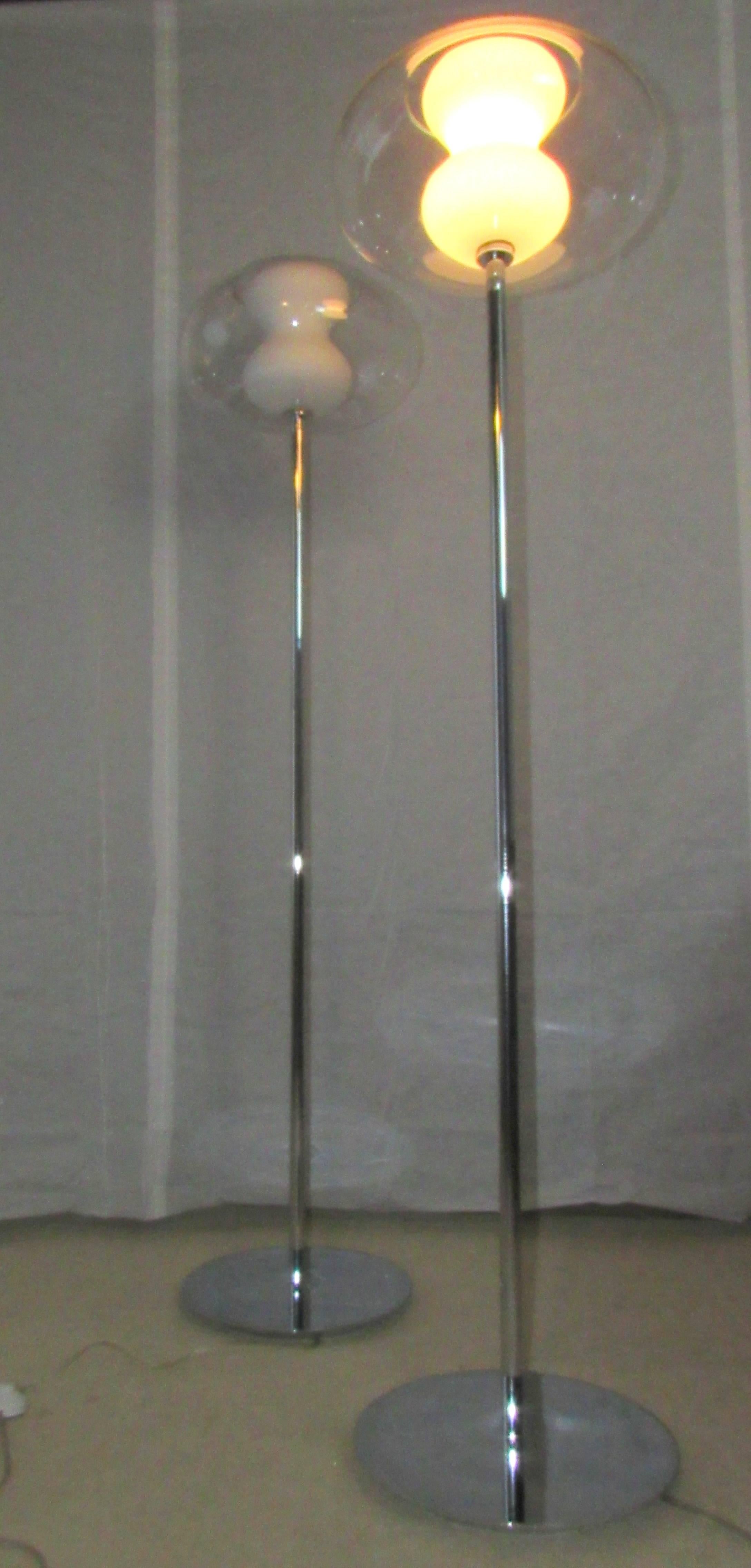 Pair of Chrome and Glass 