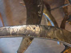 Signed Early Silas Seandel "Ortega" Brutalist Cut Metal Coffee Table, circa 1970