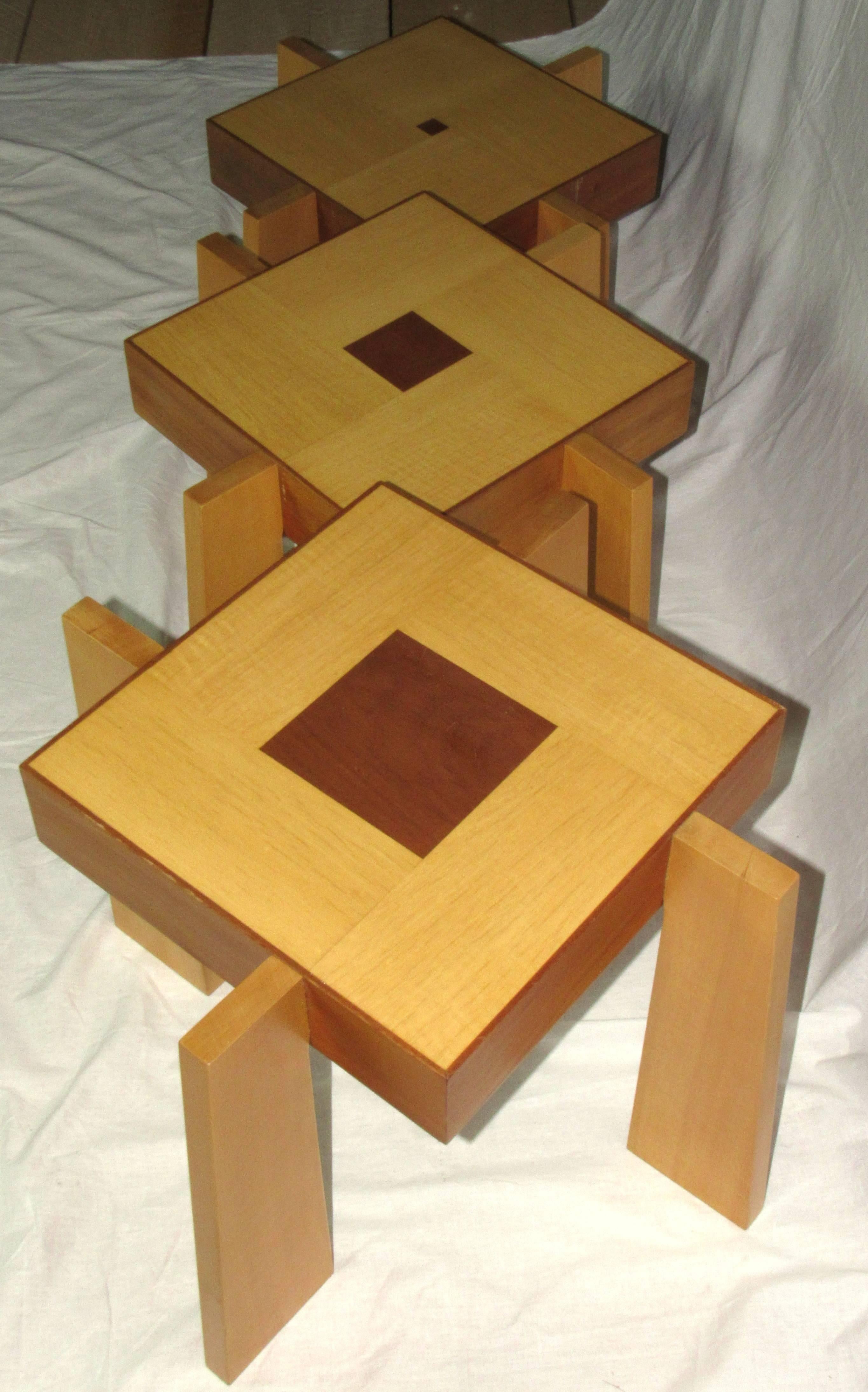 Mid-Century Modern Toqapu Studio Nest of Stacking Tables , circa 1985 For Sale
