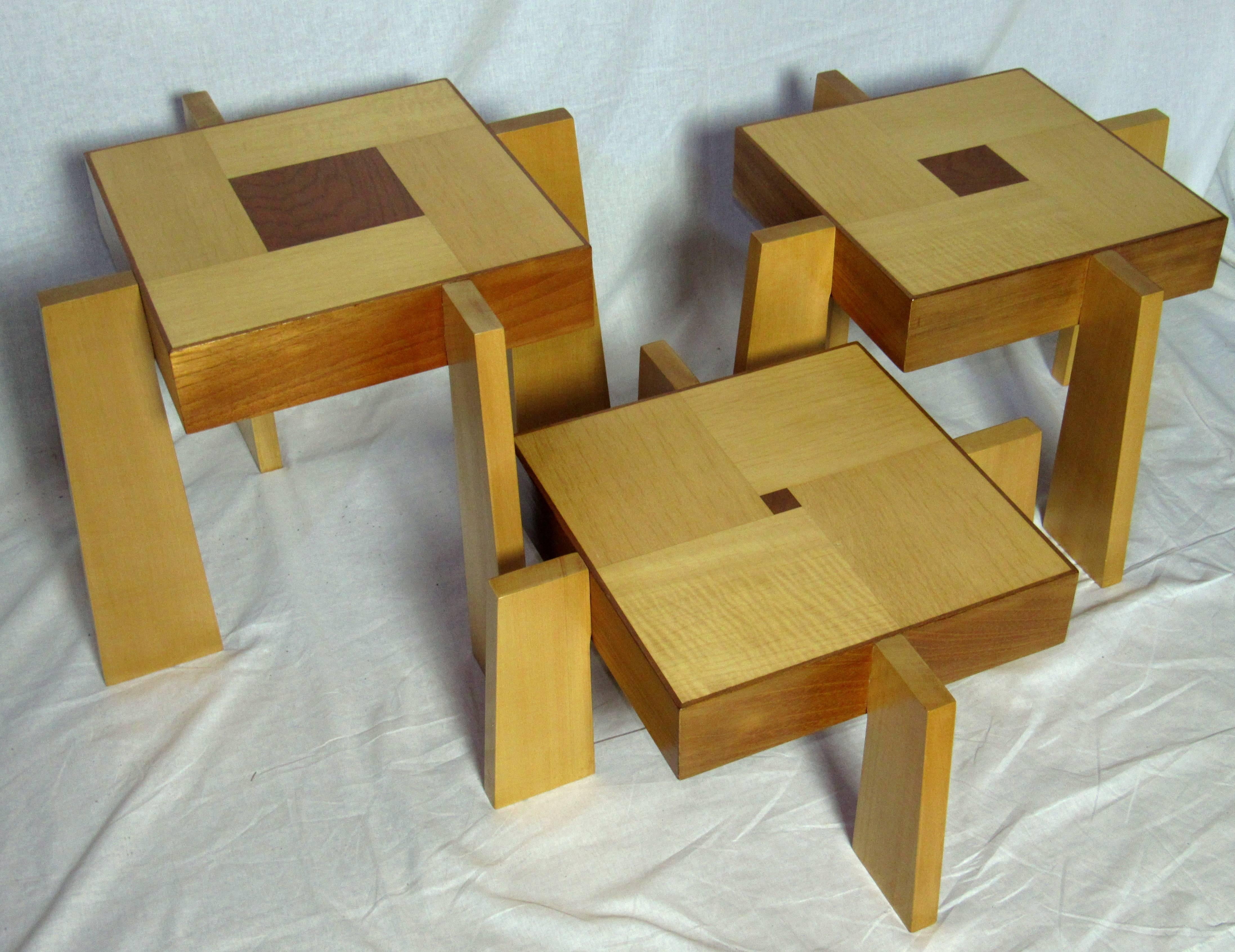 Toqapu Studio Nest of Stacking Tables , circa 1985 In Good Condition For Sale In Camden, ME