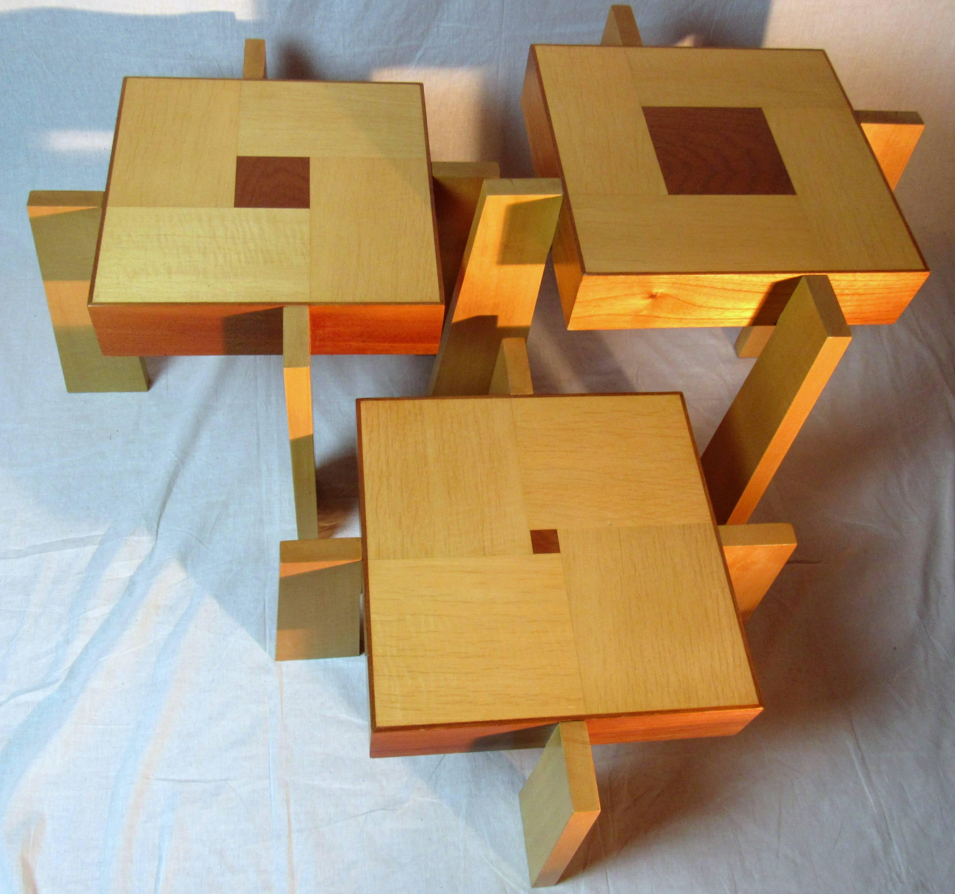 American Toqapu Studio Nest of Stacking Tables , circa 1985 For Sale