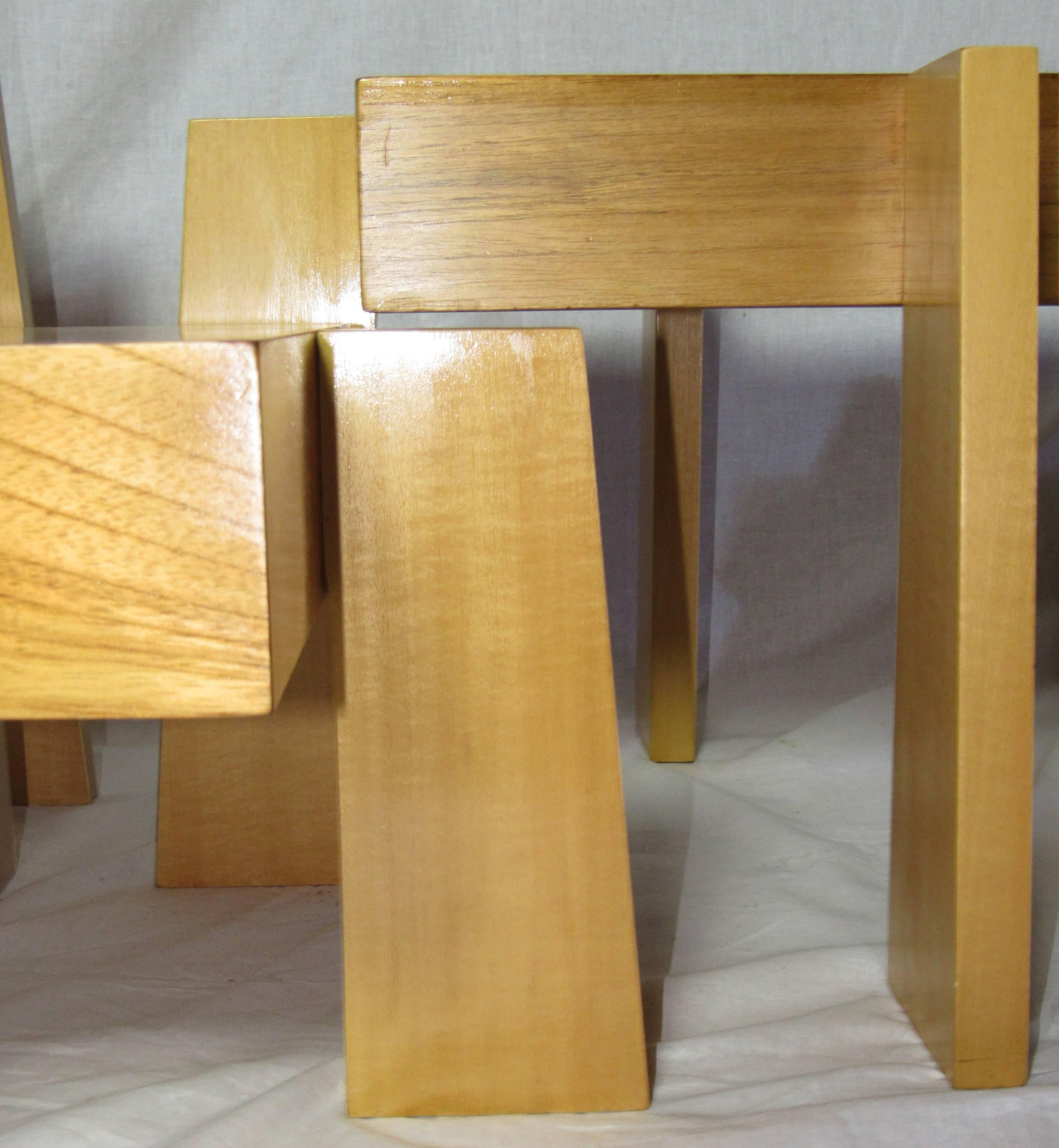 Pearwood Toqapu Studio Nest of Stacking Tables , circa 1985 For Sale