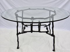 Railroad Spike Breakfast / Game Table Studio Handcrafted Welded Circa 1970