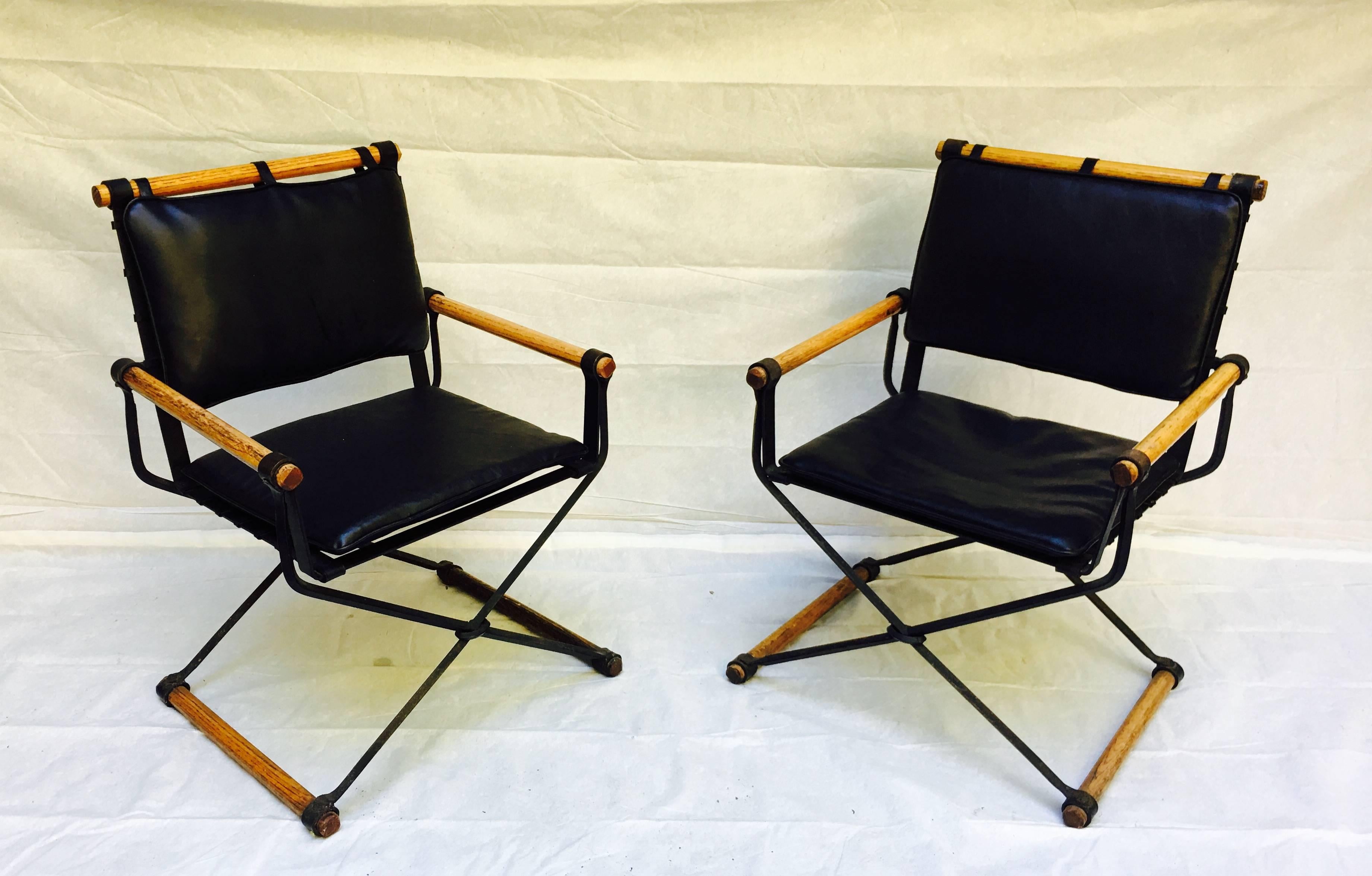 Pair of Cleo Baldon Wrought Iron Campaign Armchairs for Terra, circa 1965 2