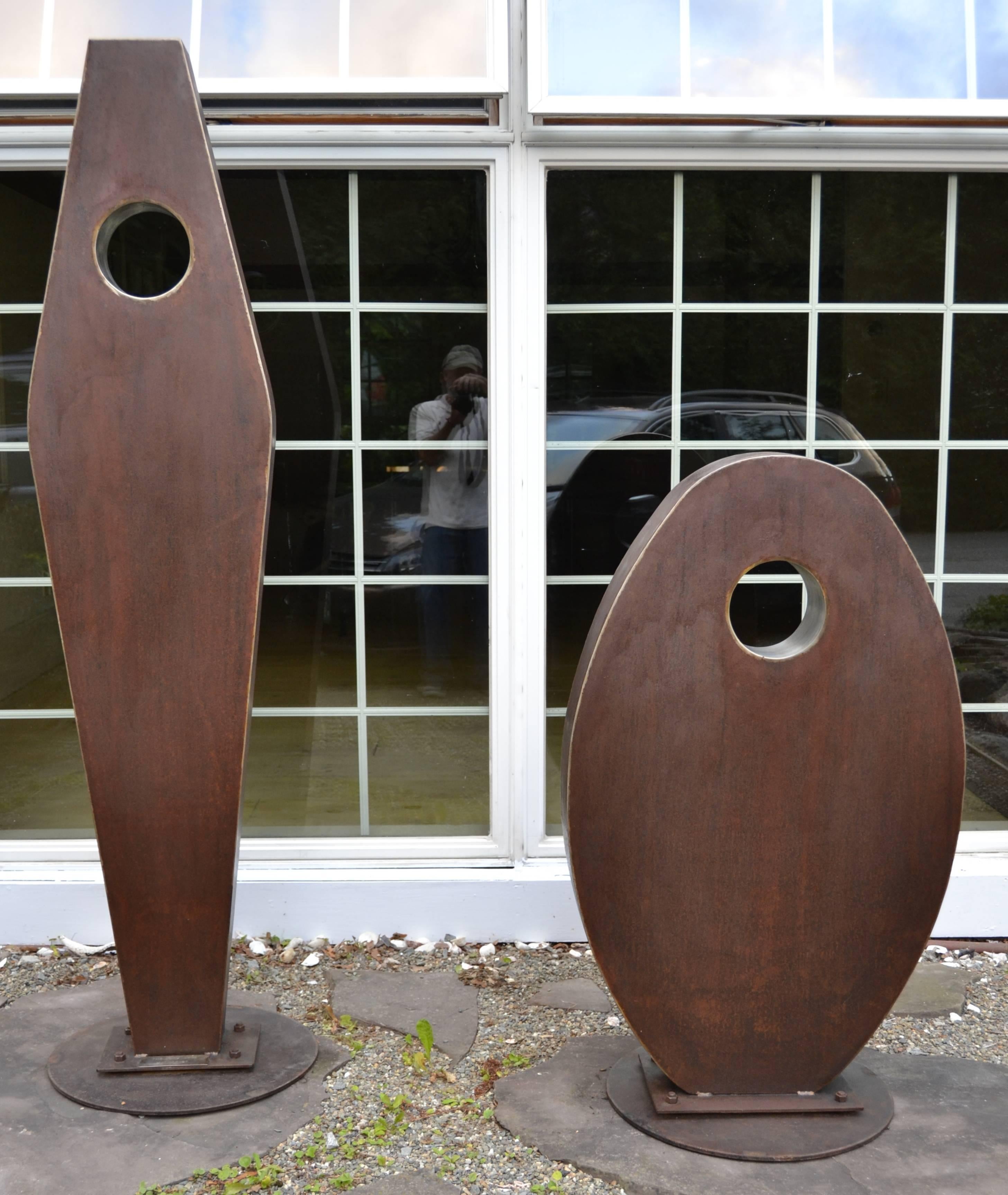 Welded Pair of Corten Steel Sculpture by Jim Harvey Titled 