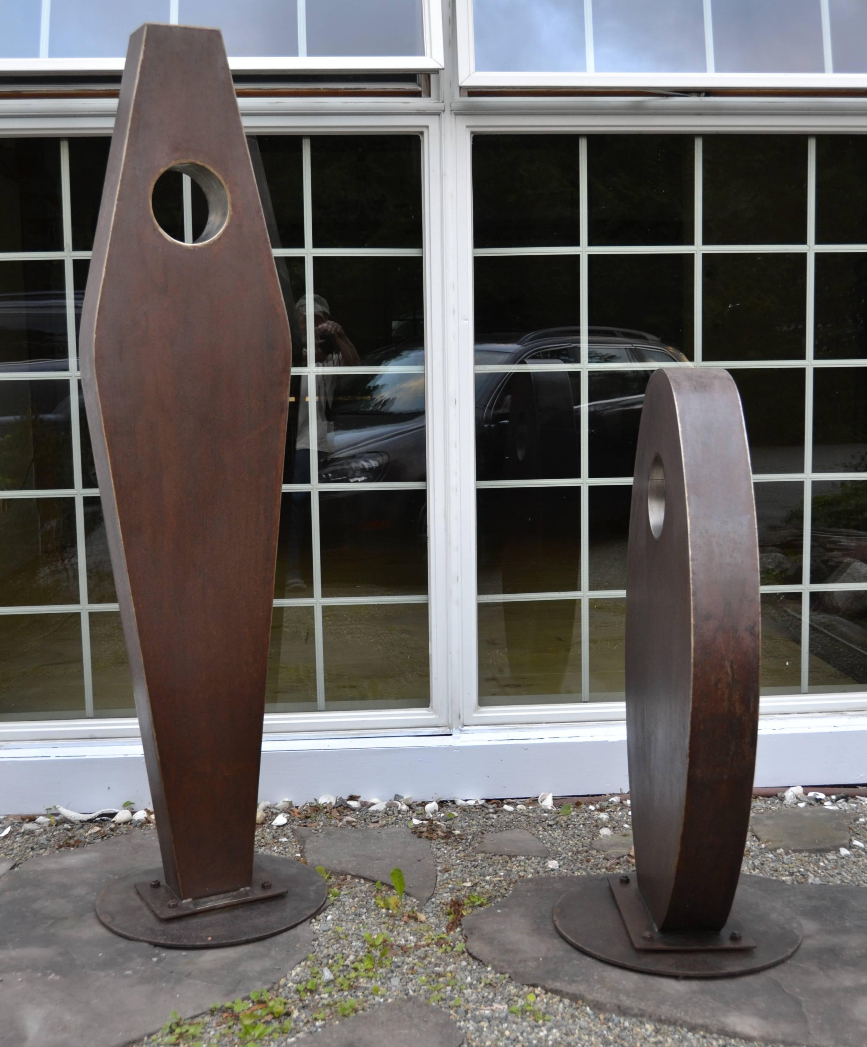 Late 20th Century Pair of Corten Steel Sculpture by Jim Harvey Titled 