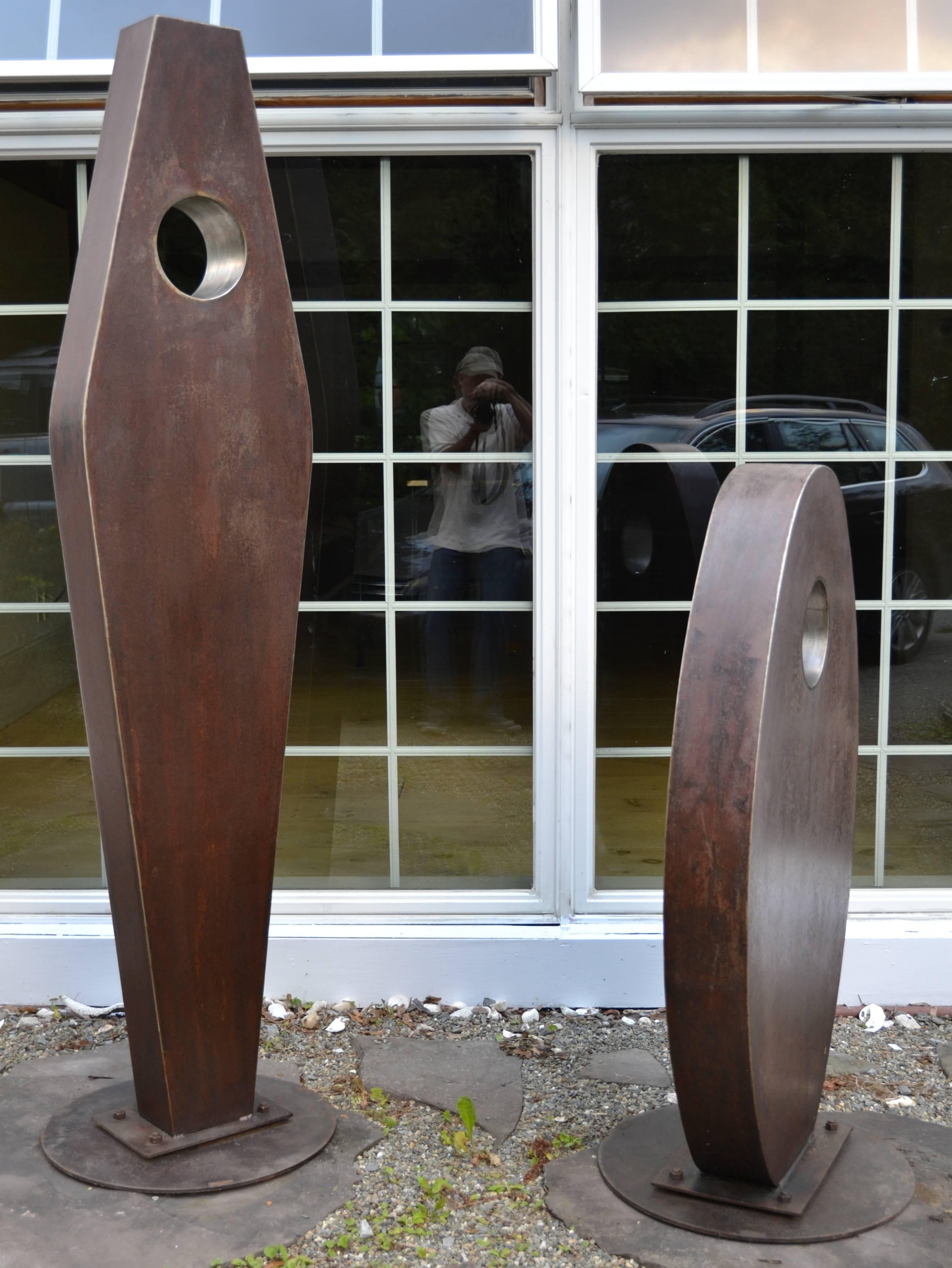 Bronze Pair of Corten Steel Sculpture by Jim Harvey Titled 
