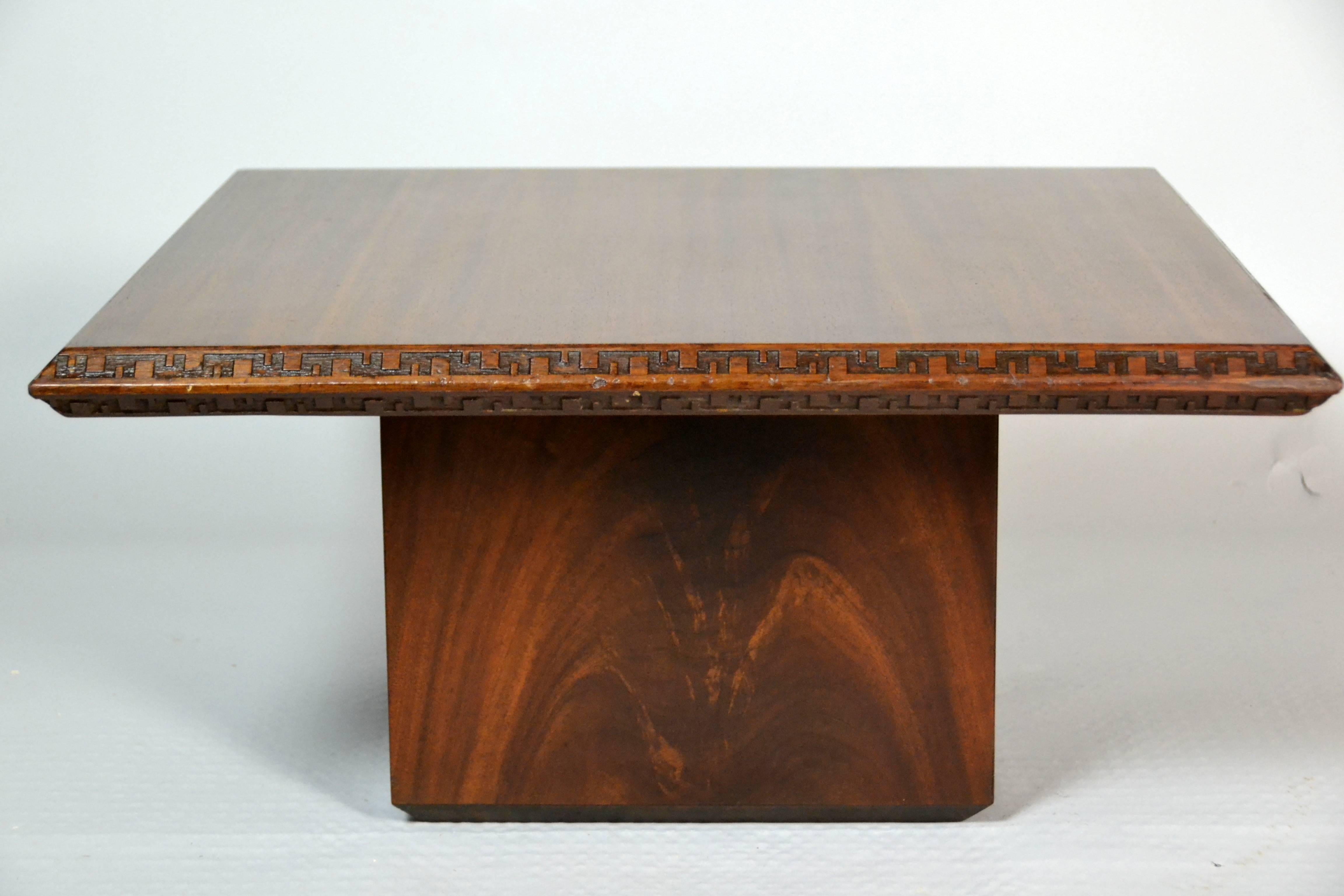 Mid-Century Modern Frank Lloyd Wright Coffee Table  Heritage Henredon Taliesin Mahogany, 1955 For Sale