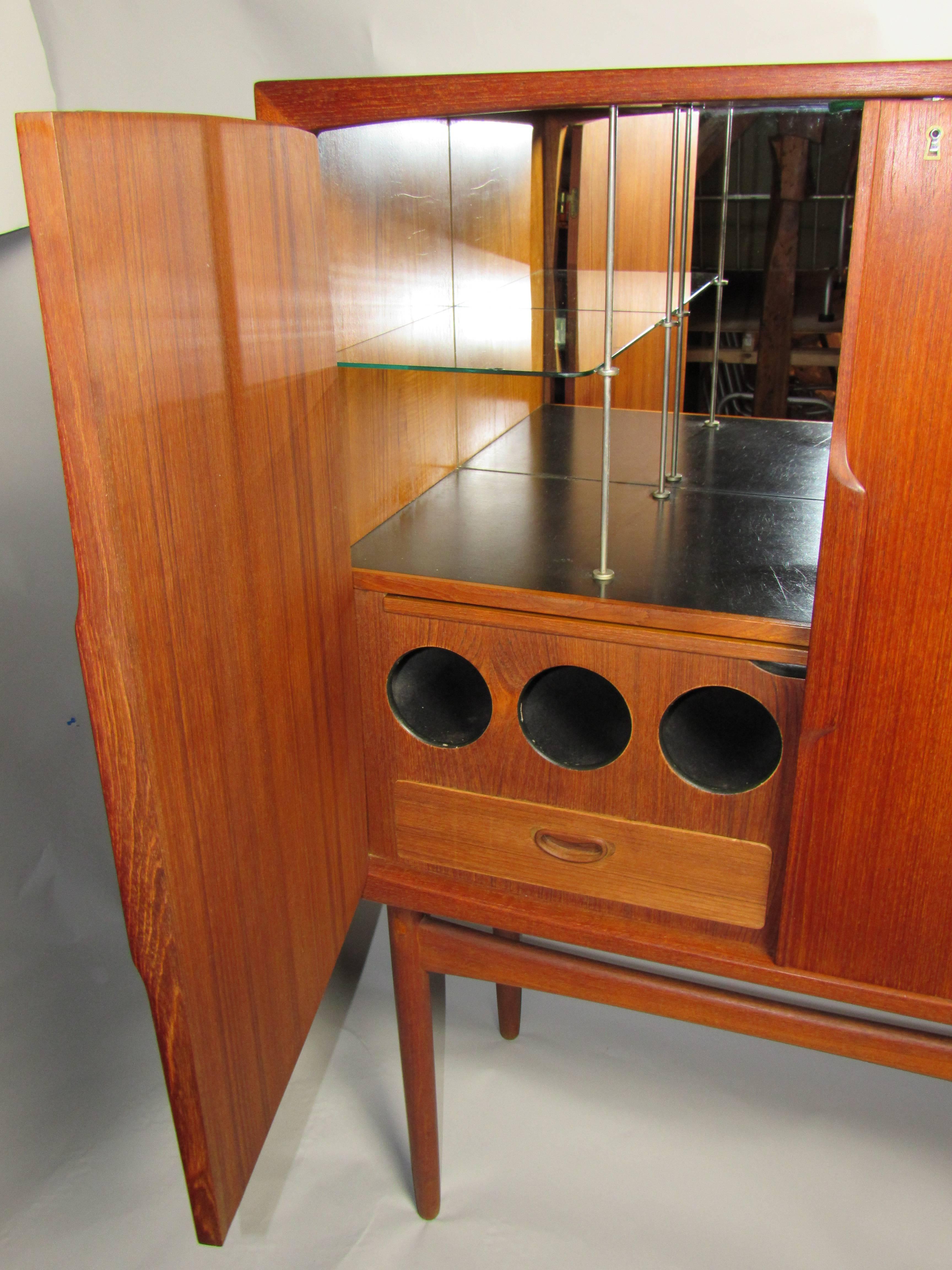 Liquor Cabinet by Torbjorn Afdal for Mellemstrand Møbelfabrik Norway circa 1952 In Good Condition In Camden, ME