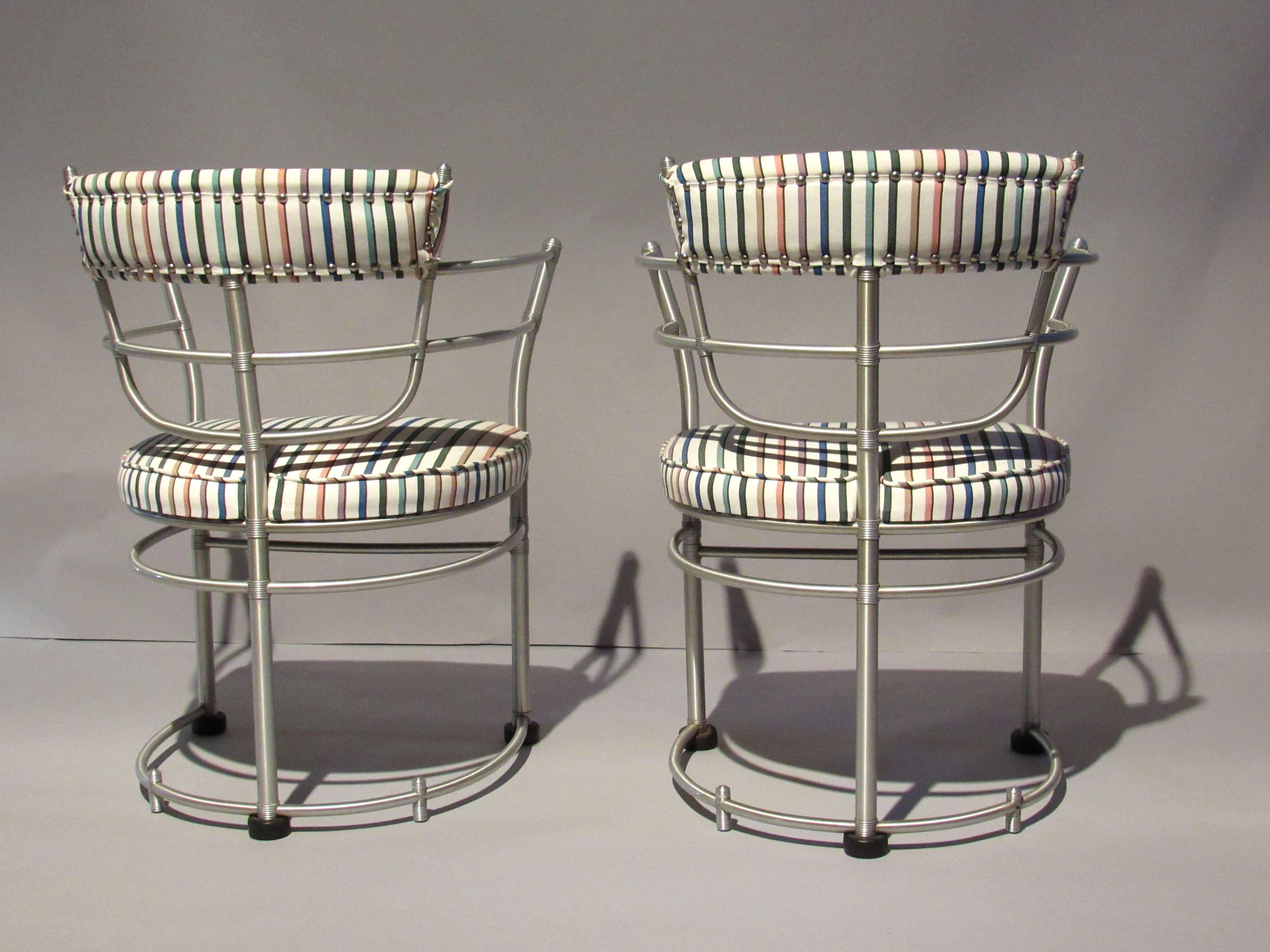 Anodized Pair of Warren McArthur Armchairs, Model 1044, 1933 to 1935