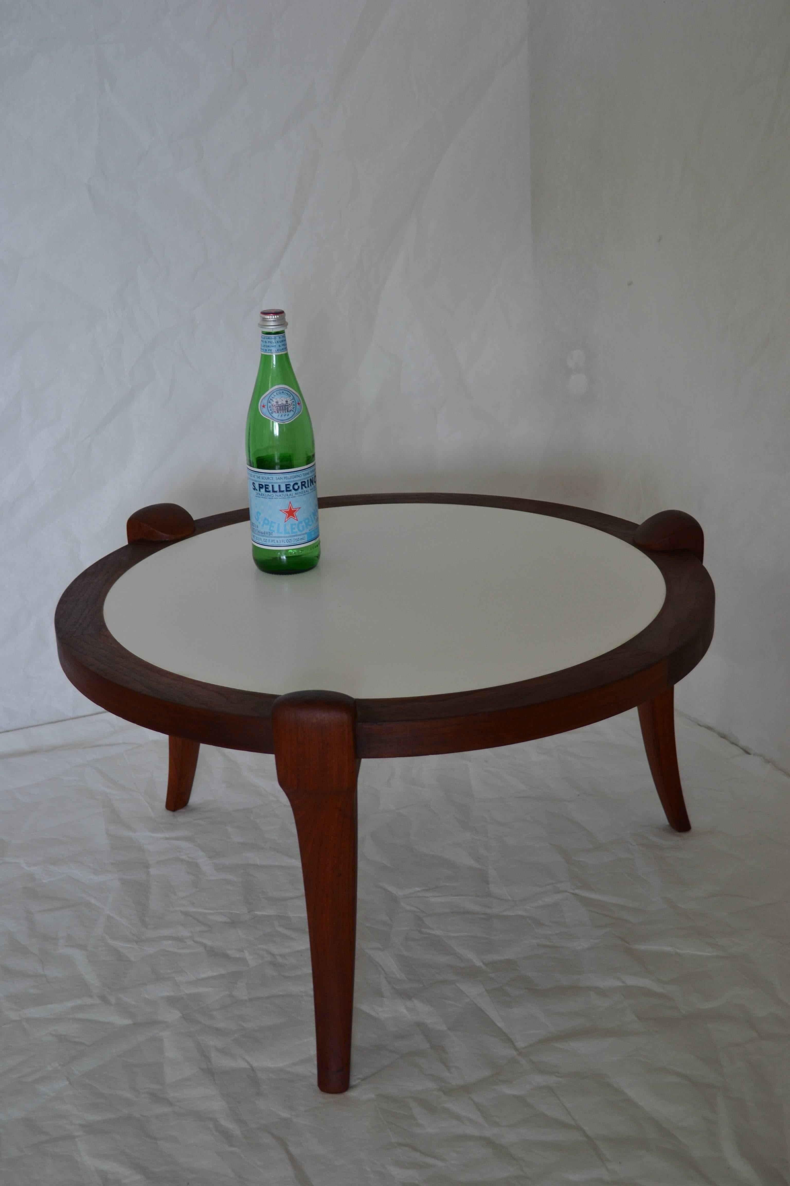 Arne Vodder, Danish 1960s Teak Cocktail Table with White Inset Top In Good Condition For Sale In Camden, ME