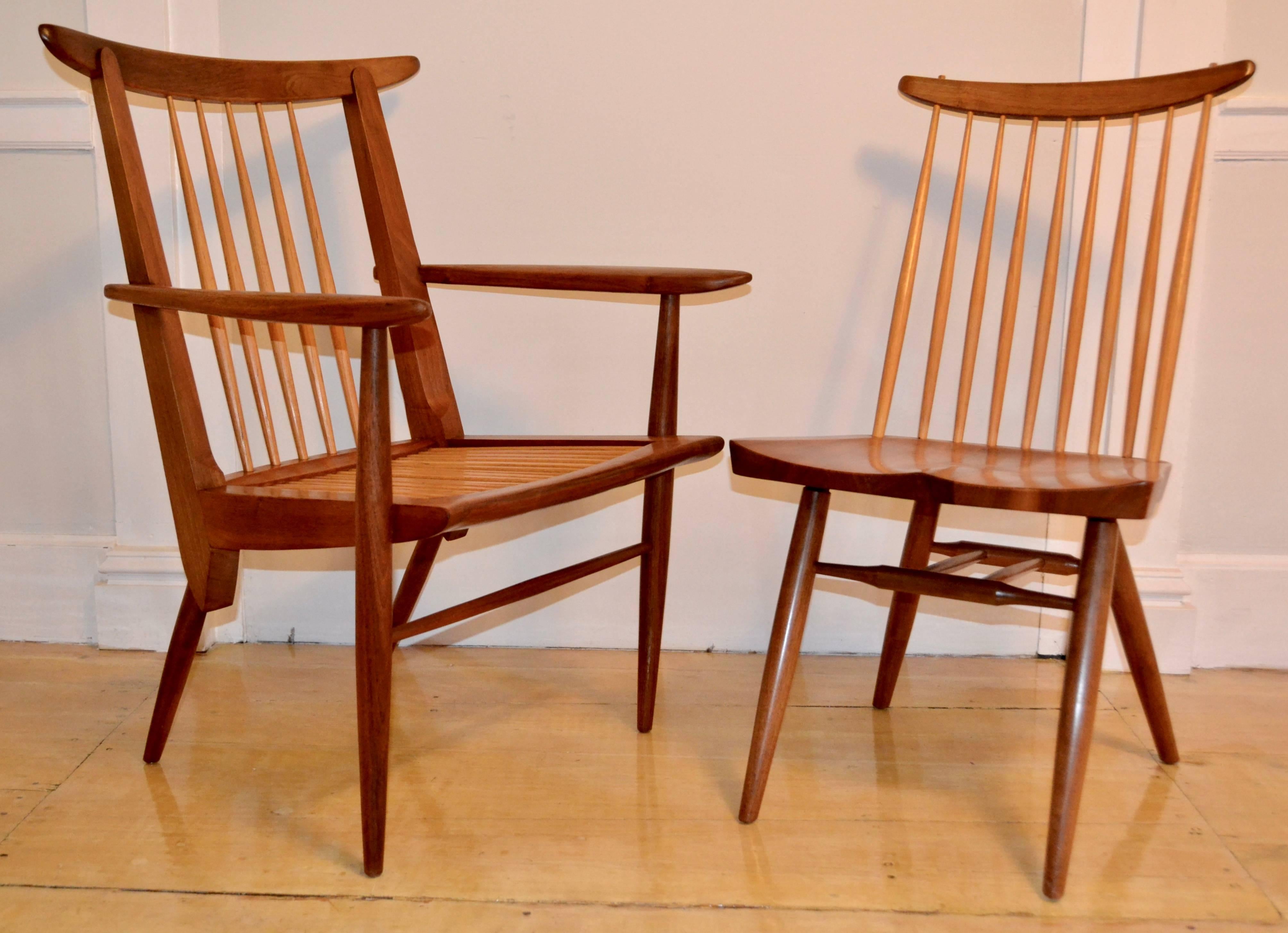 Eight George Nakashima Walnut Dining Chairs 1963 3