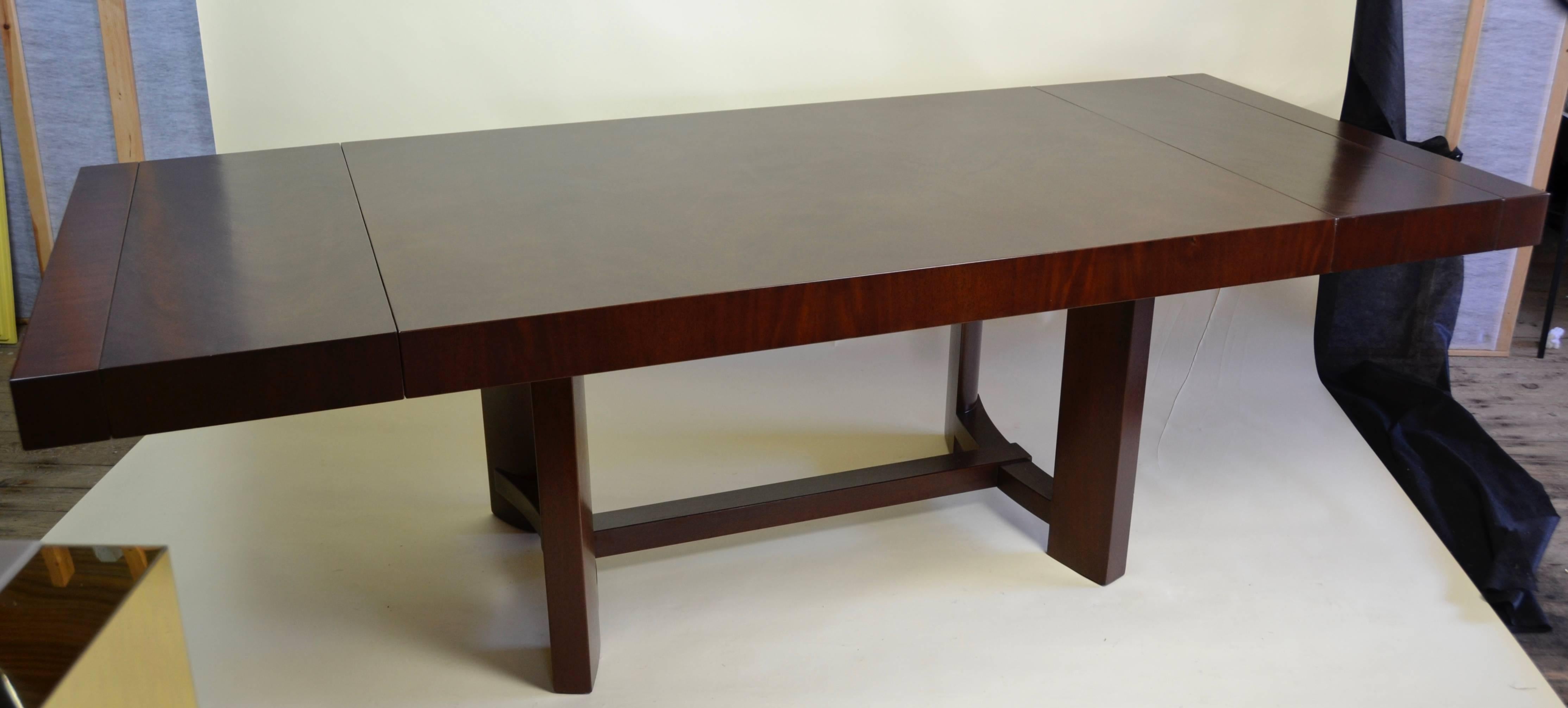 T. H. Robsjohn-Gibbings Mahogany Extension Dining Table Widdicomb, circa 1952 In Excellent Condition In Camden, ME