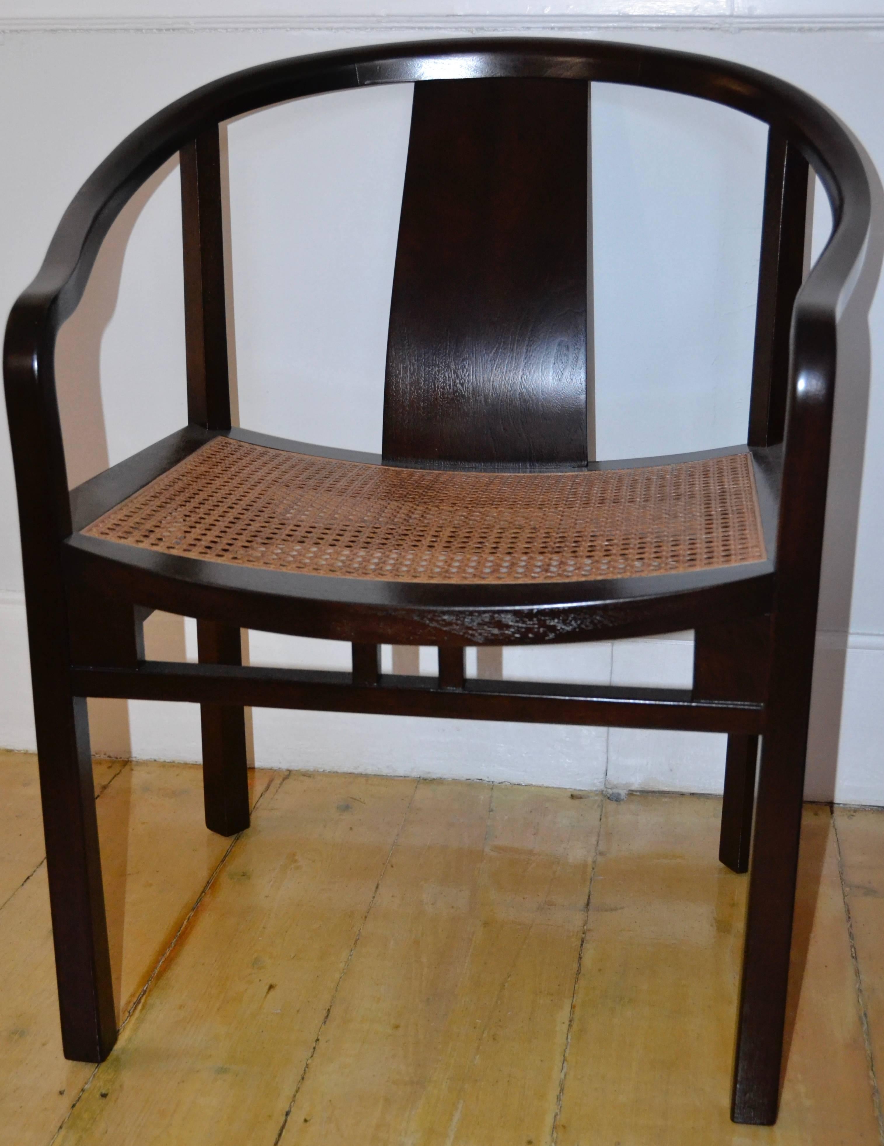 Michael Taylor Six Caned Dining Chairs for Baker, circa 1954 2