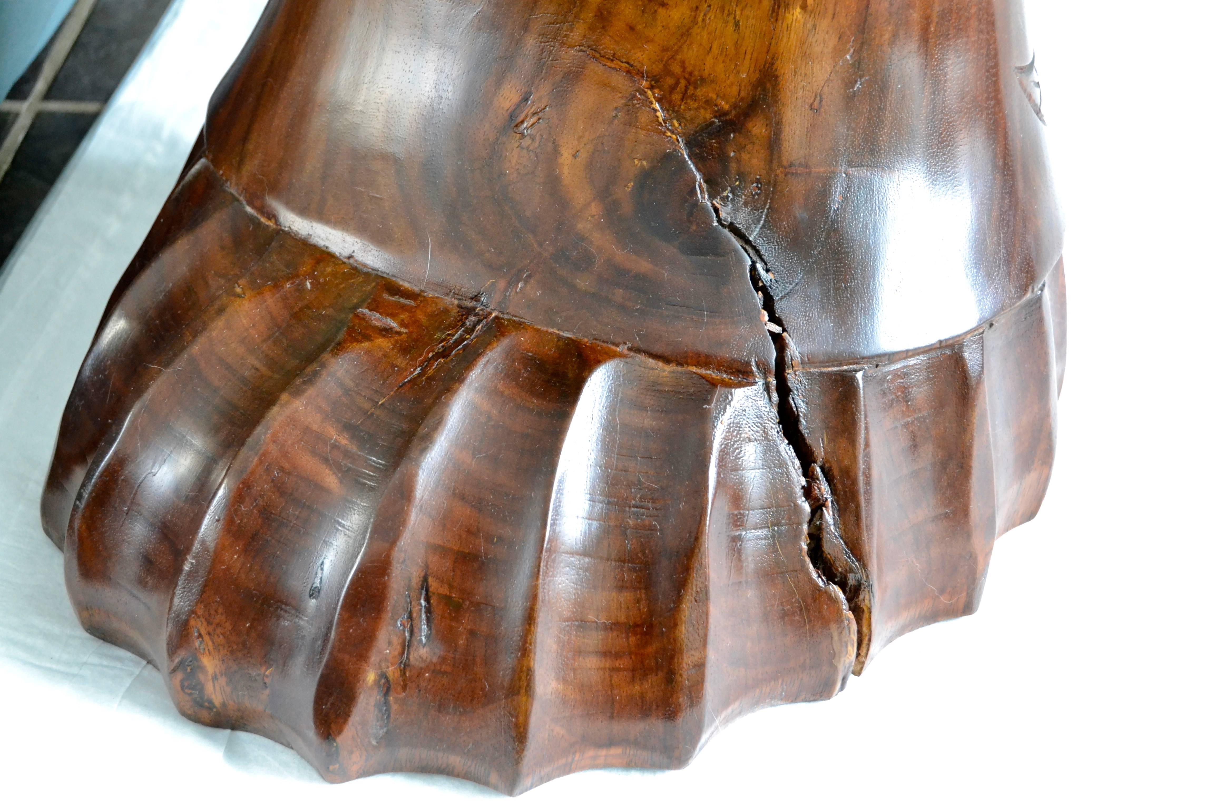 Cocobolo Mexican Carved Hand Chair in the Style of Pedro Friedeberg, circa 1960 For Sale