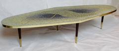 Oval Glass Tile Mosaic Coffee Table by Genaro Alvarez Mexico, circa 1955
