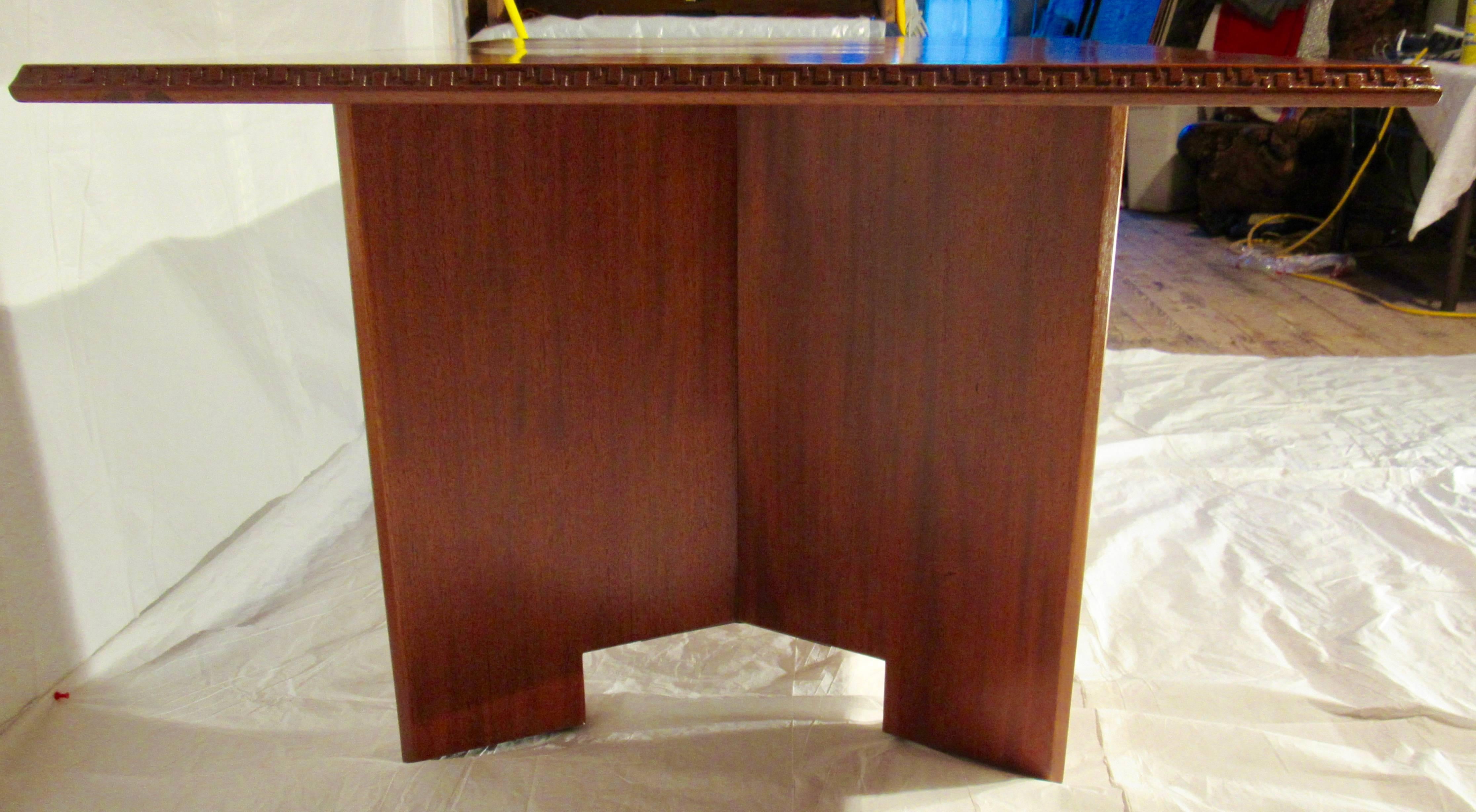 American Frank Lloyd Wright Extension Mahogany Dining Table Heritage Henredon, 1955