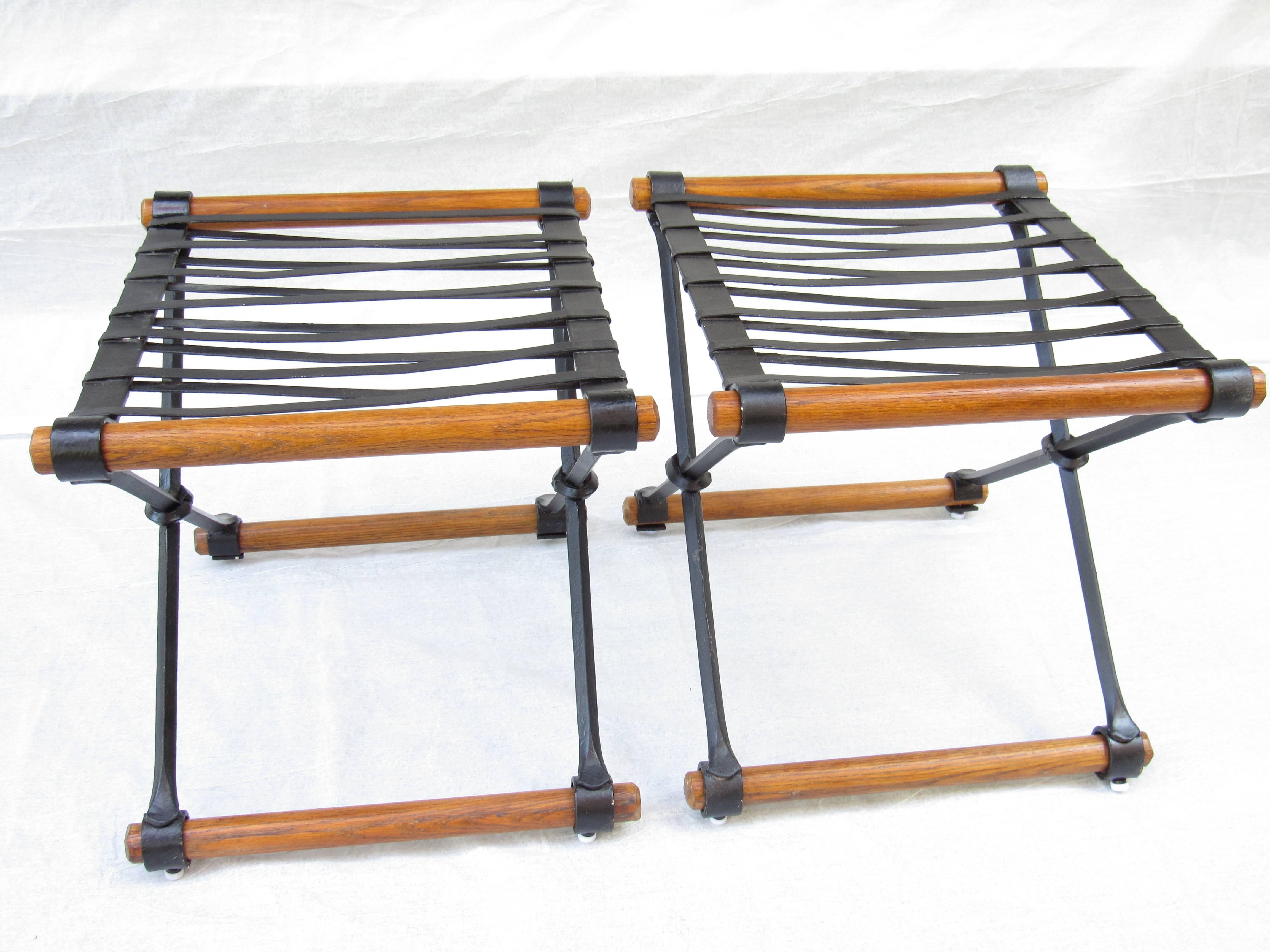 Wrought Iron Cleo Baldon Pair of Ottomans for Terra, circa 1965 2