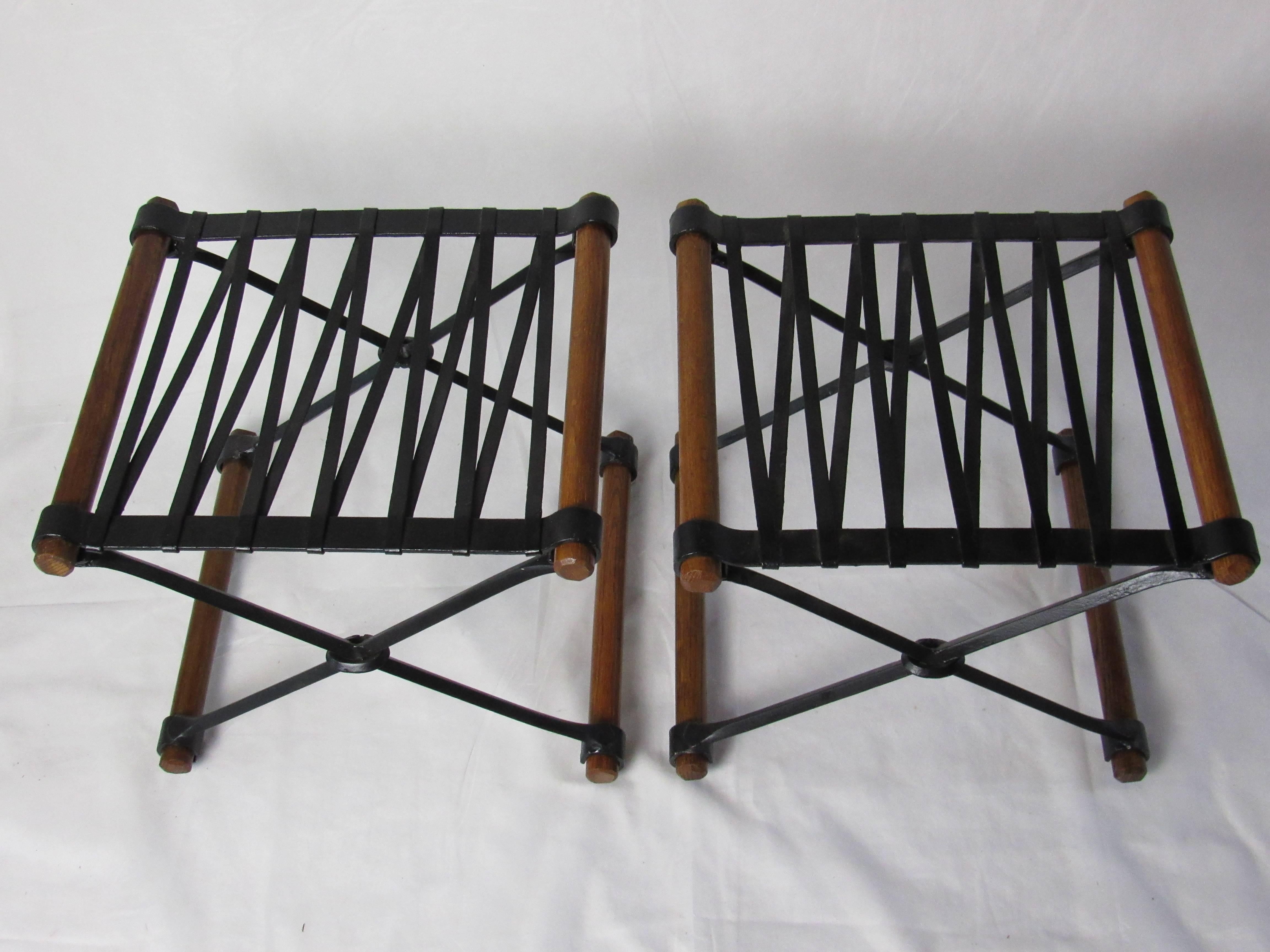 Wrought Iron Cleo Baldon Pair of Ottomans for Terra, circa 1965 3