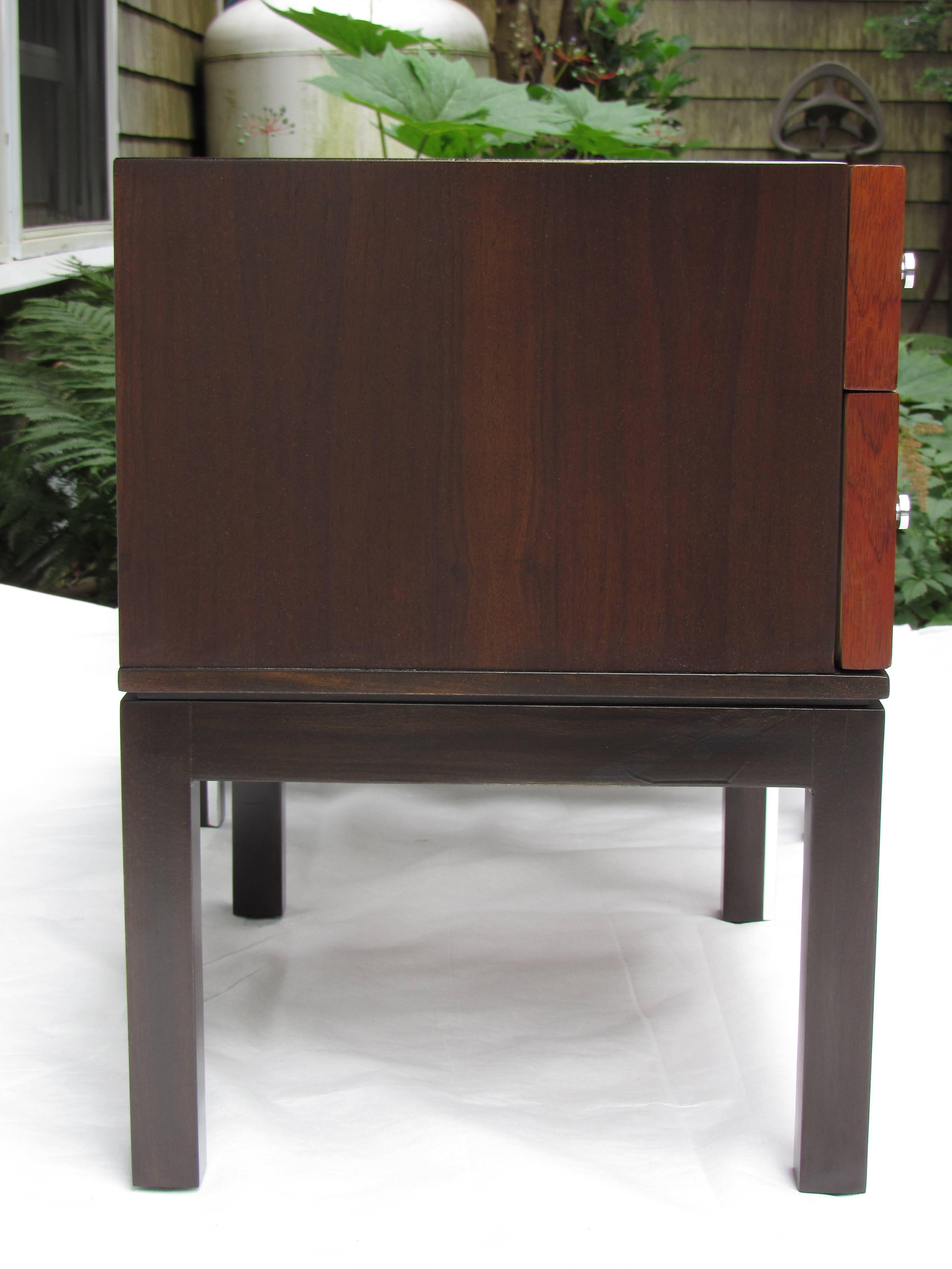 Merton Gershun Two-Toned Walnut End Tables for American of Martinsville 1