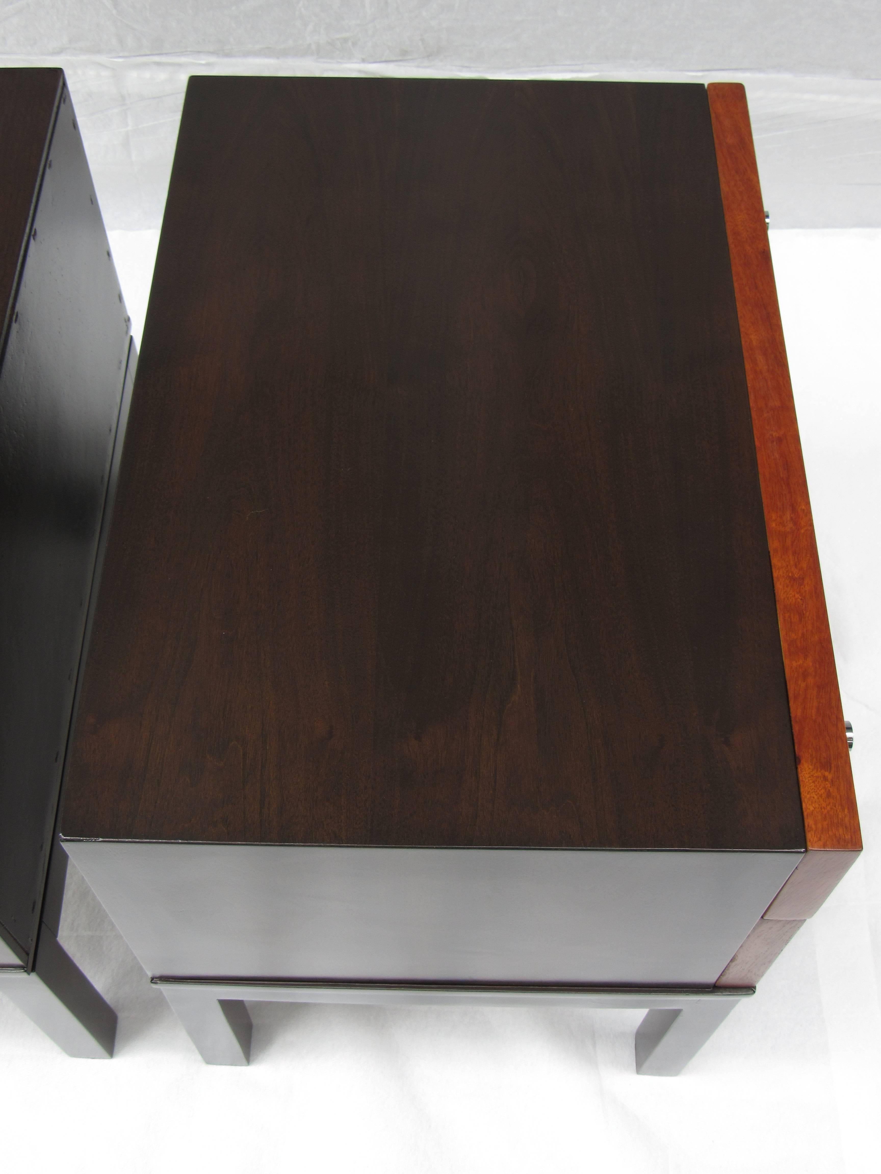 Merton Gershun Two-Toned Walnut End Tables for American of Martinsville 2