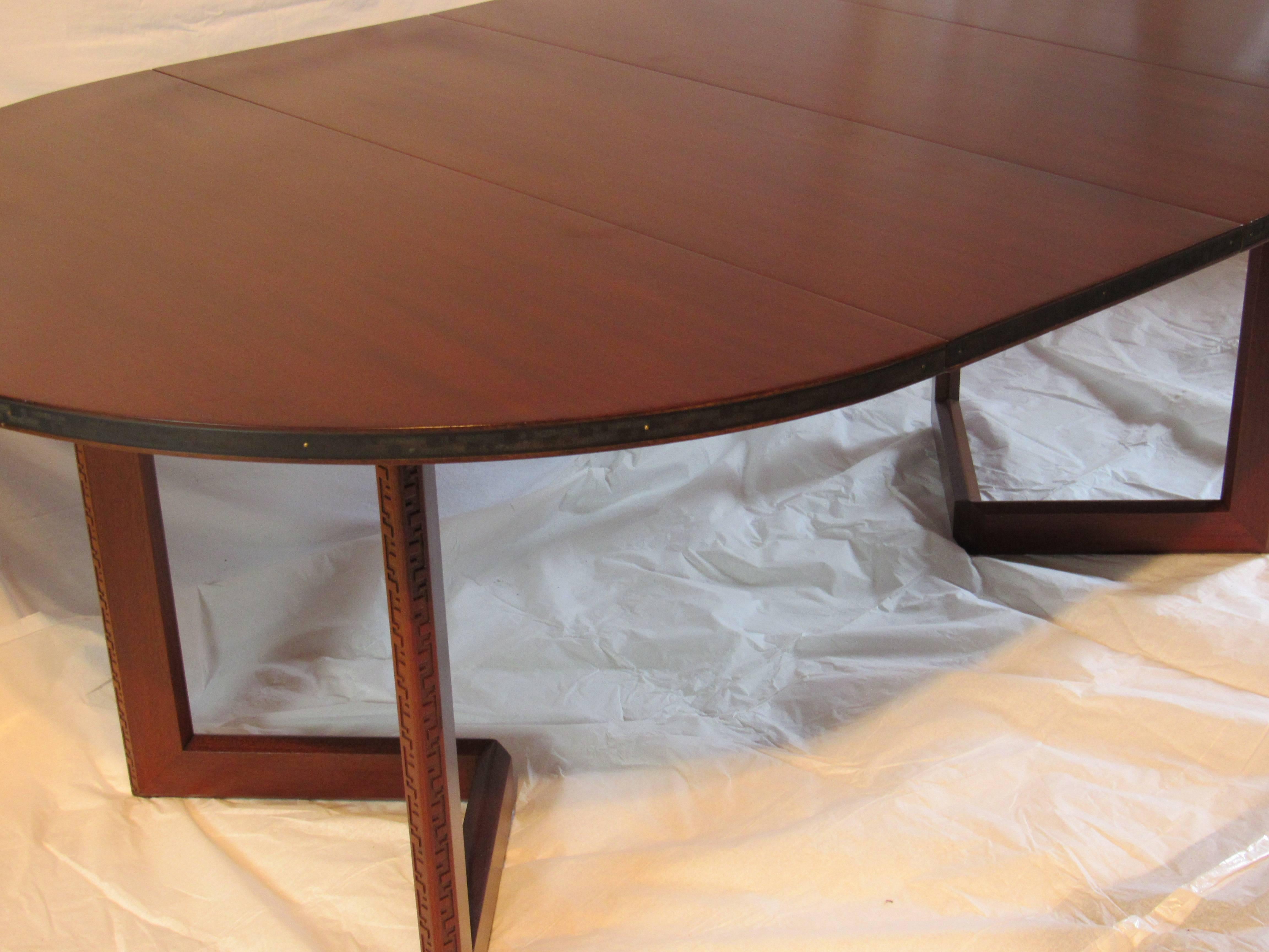 Frank Lloyd Wright Mahogany Oval Dining Table Heritage Henredon Talliesin, 1955 3