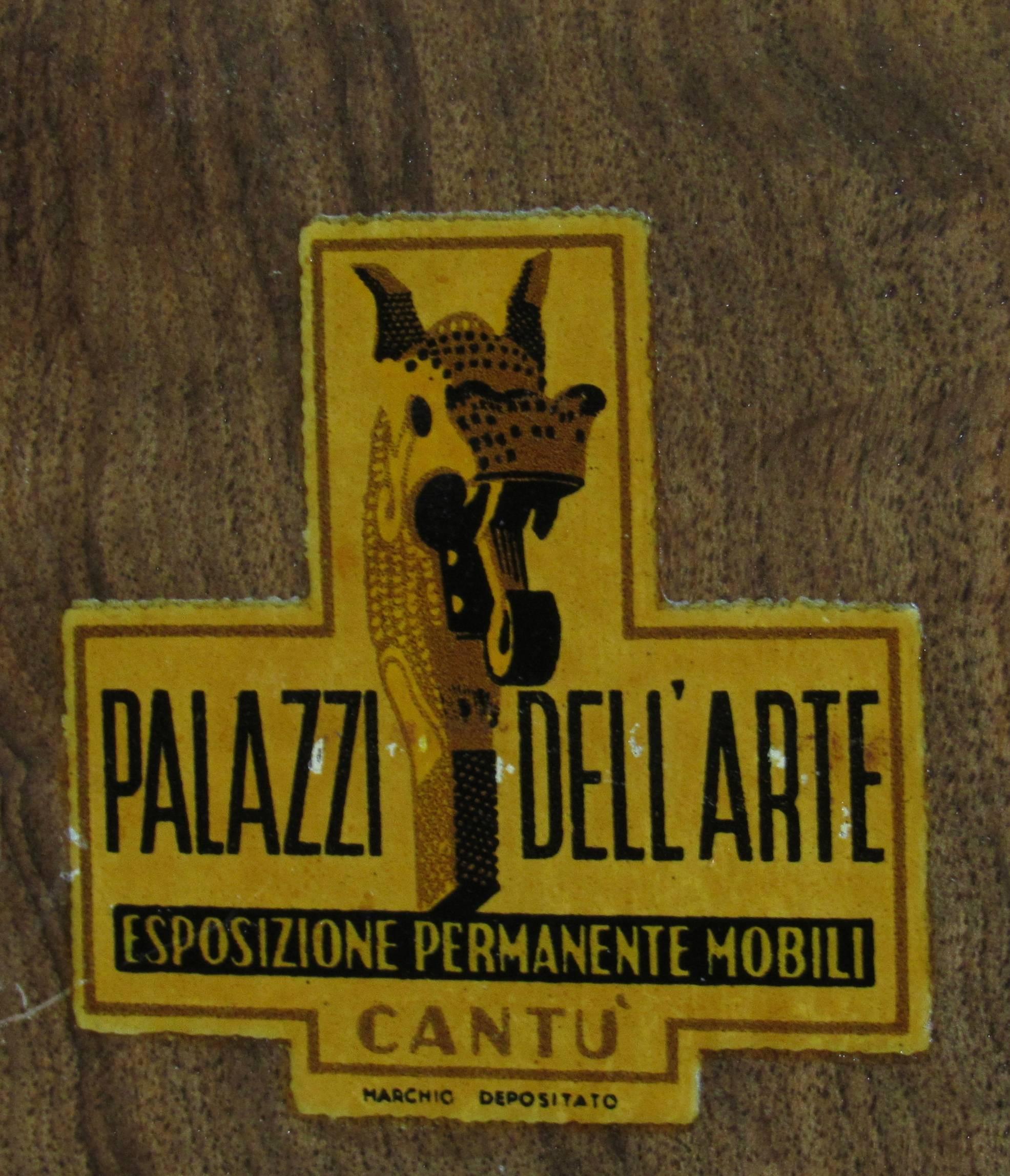 1950s Bronze and Italian Walnut Sideboard Palazzi Dell' Arte Exhibition Piece 7